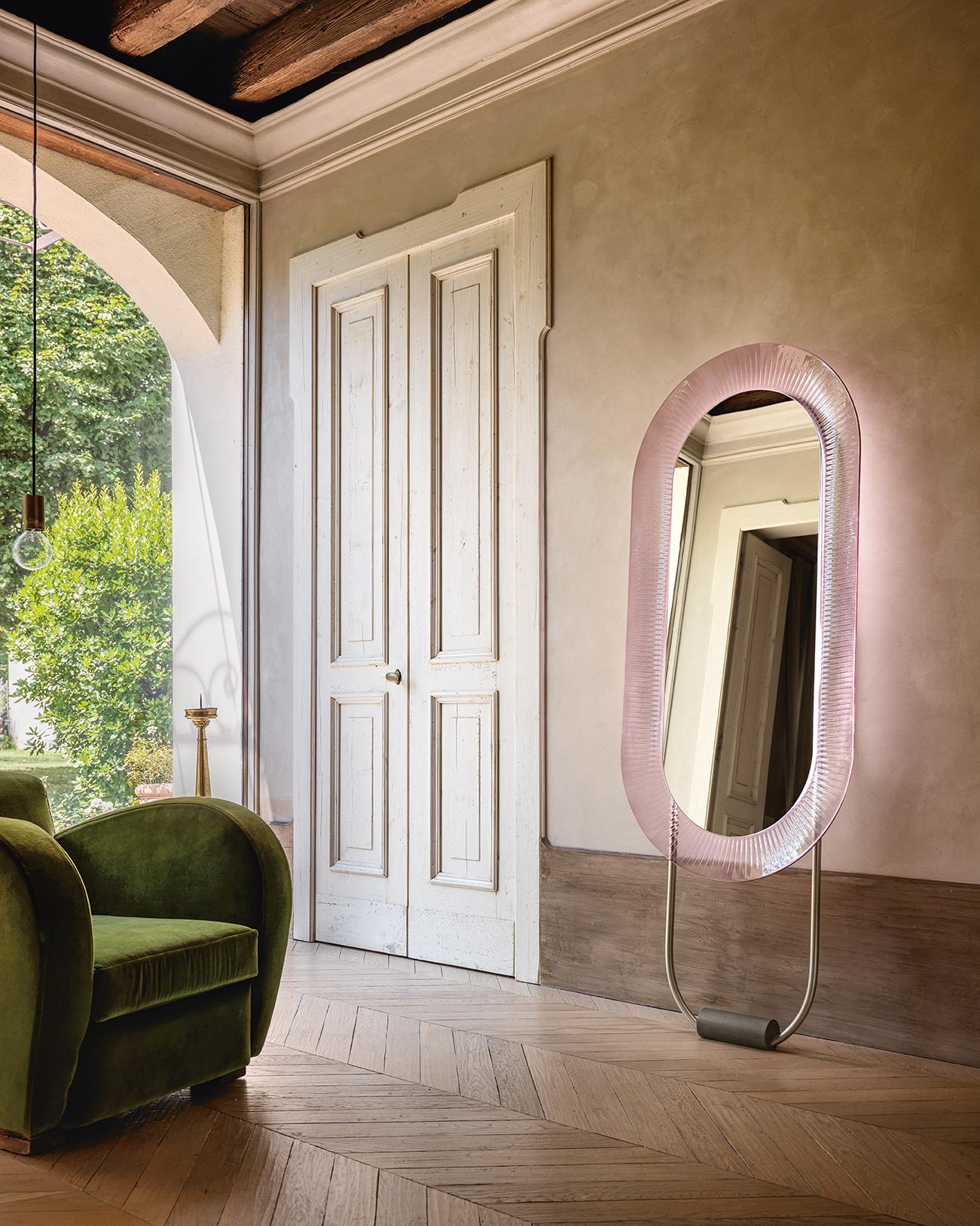 Modern Fiam Italia Kathleen KAOV/VF Wall Oval Mirror  by Davide Oppizzi For Sale