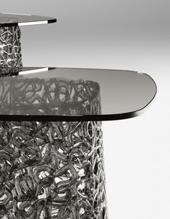 Fiam Italia Set of Three Macrame Coffee Tables by Lucidi & Pevere