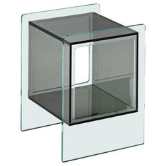 Fiam Magique Cubo MQC/3834XG Nachttisch aus Glas mit Würfel, Studio Klass