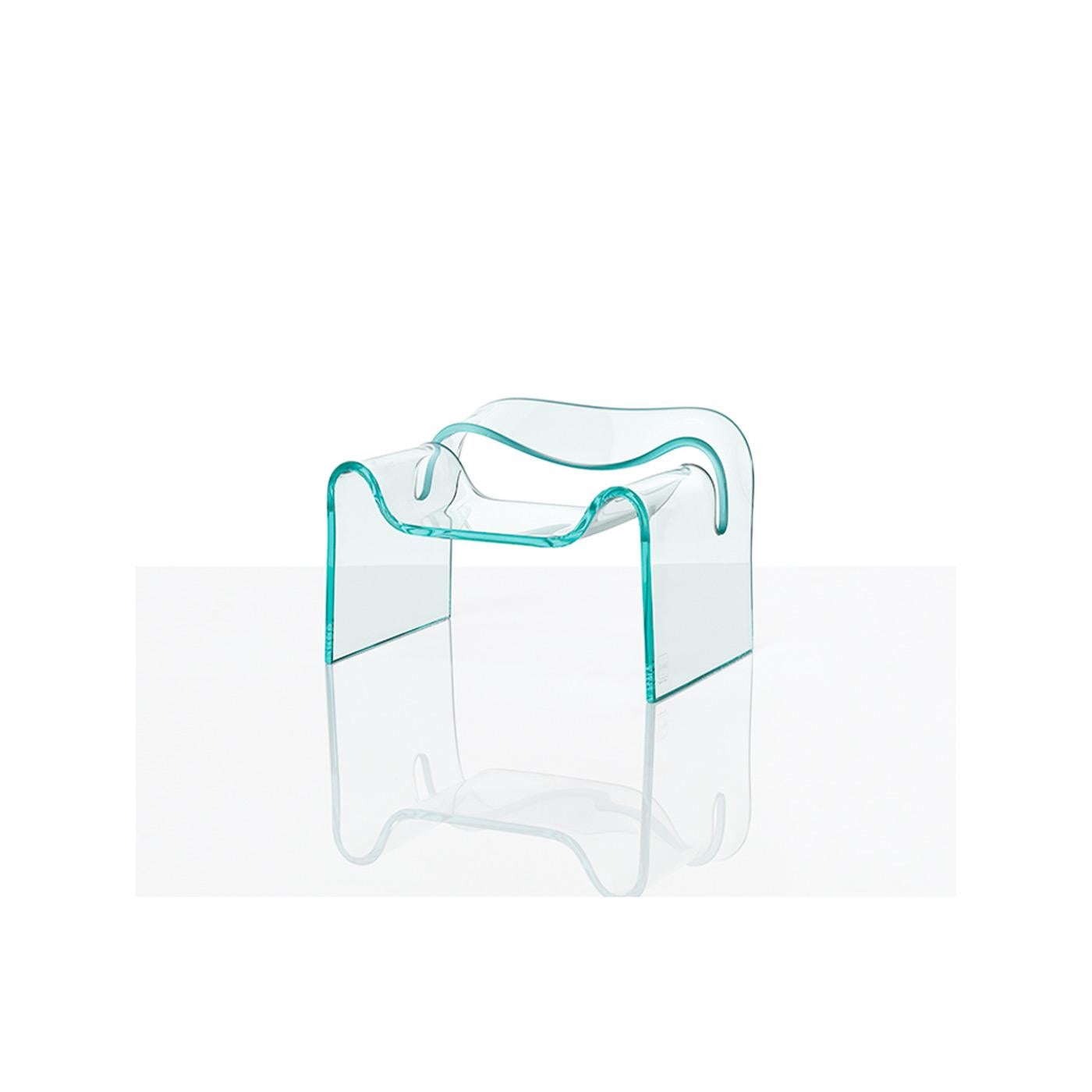 Italian FIAM Mini Ghost Glass Armchair