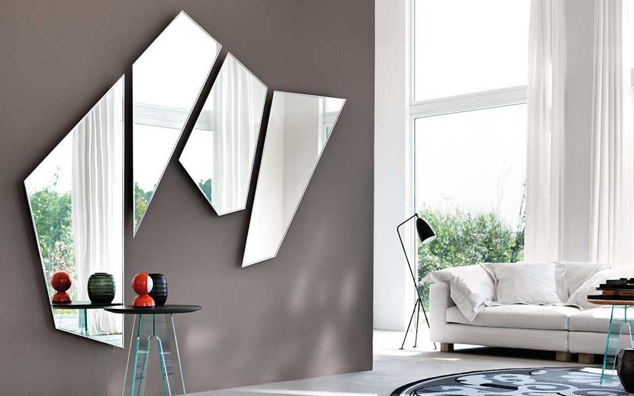 Italian Fiam Mirage MI/C Wall Mirror in Glass, by Daniel Libeskind