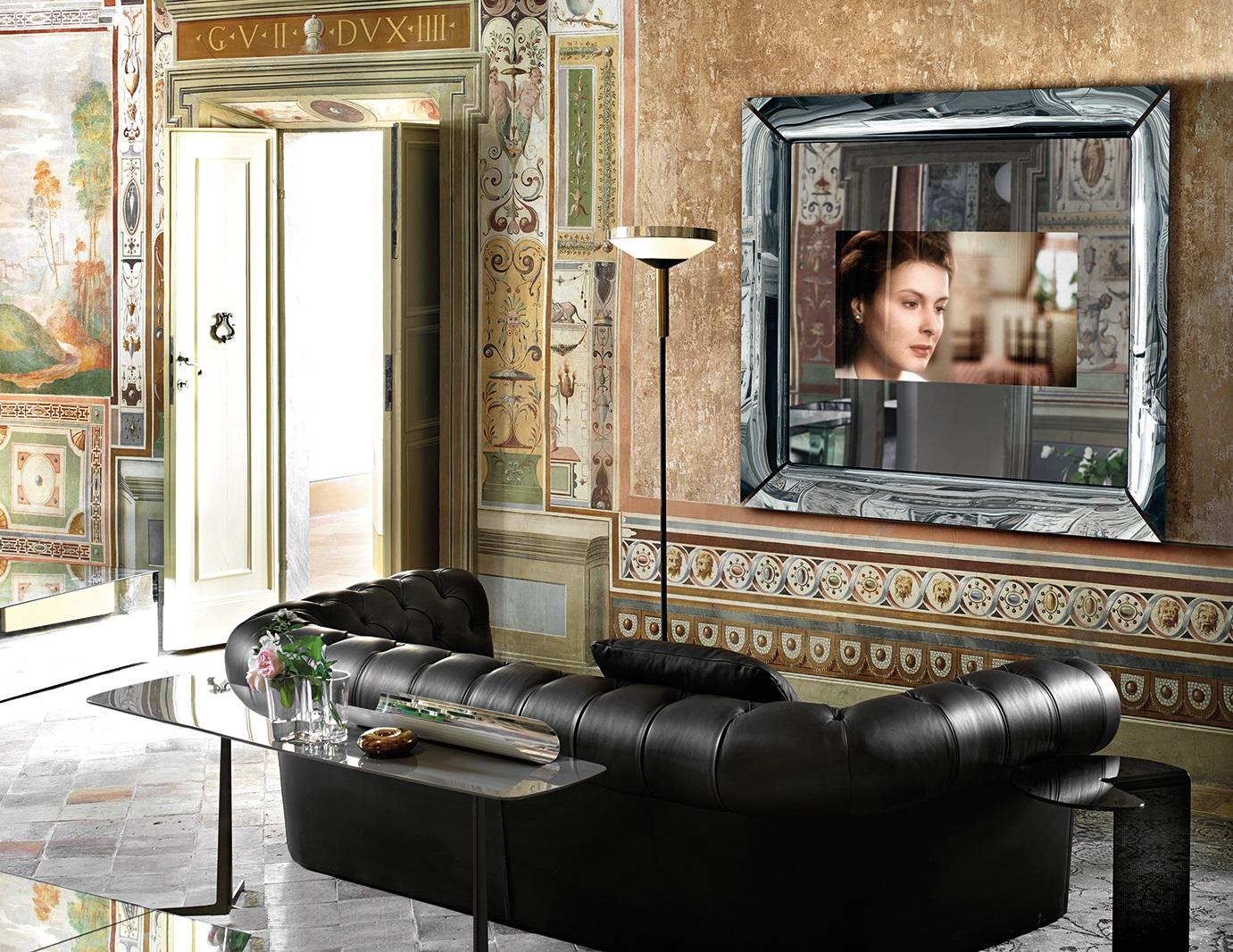 Modern Fiam Italia Customizable Glass Mirage TV  Mirror  by Daniel Libeskind For Sale