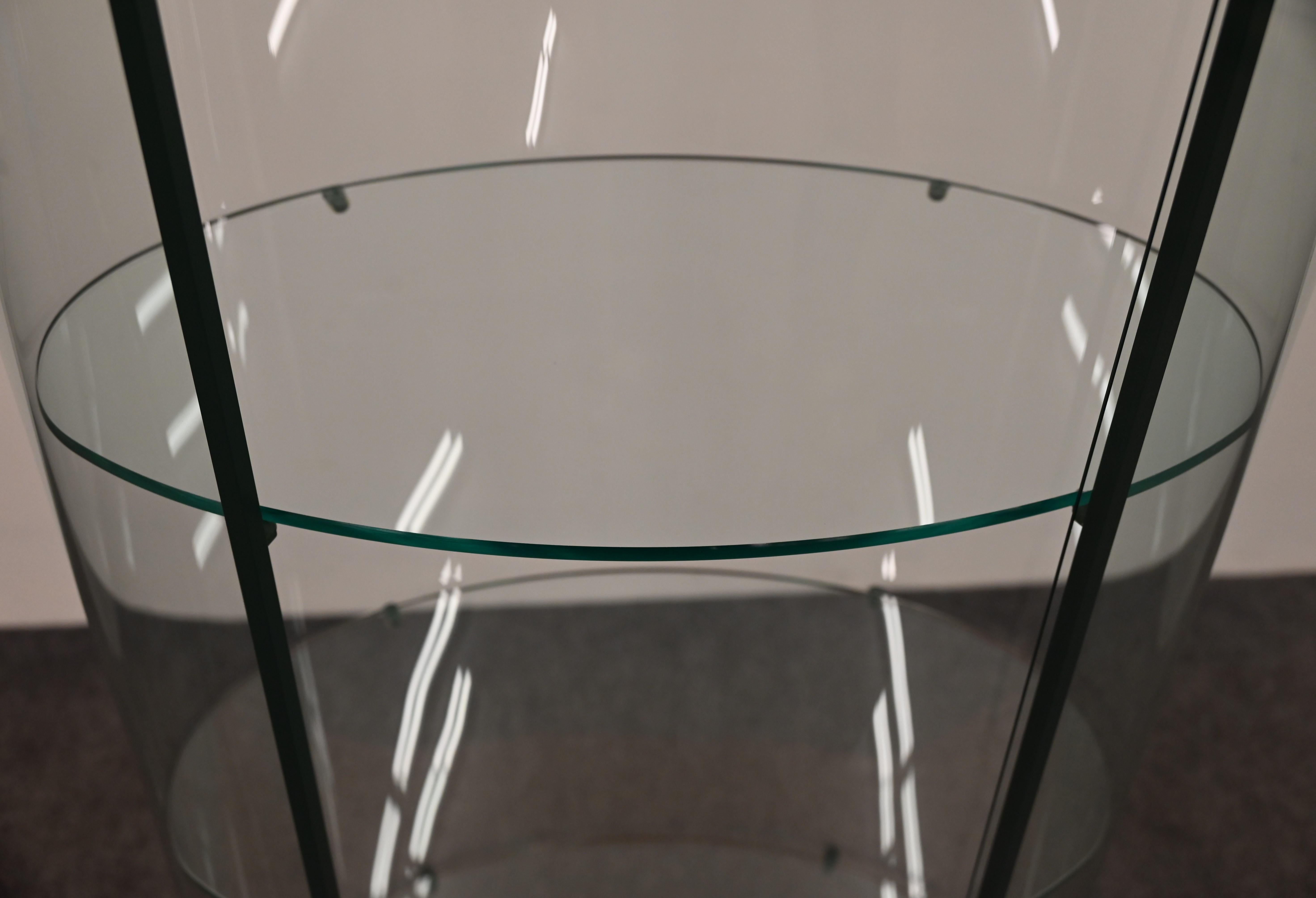 FIAM Palladio-Vitrinenschrank mit geschwungenem Glas, 1980er Jahre 8