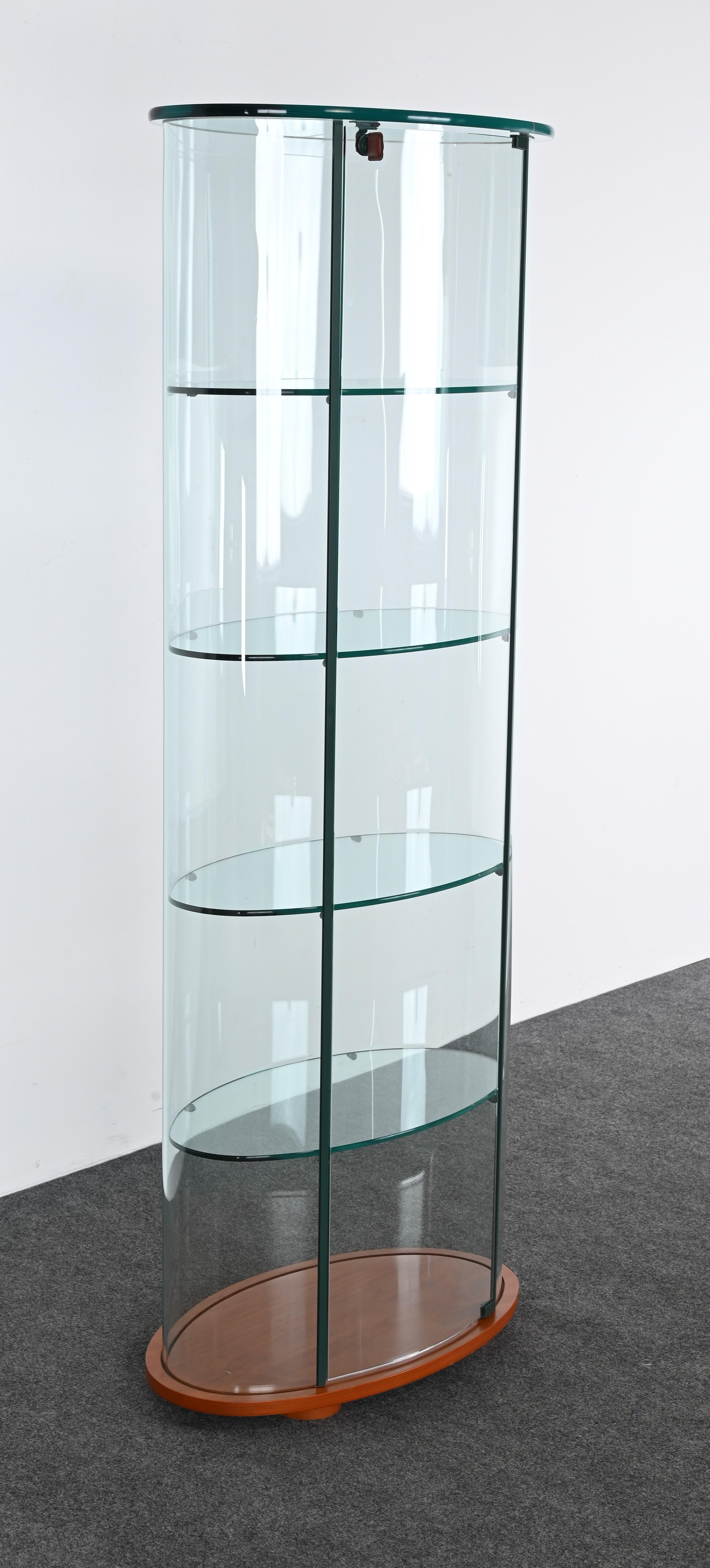 FIAM Palladio-Vitrinenschrank mit geschwungenem Glas, 1980er Jahre (Italienisch)