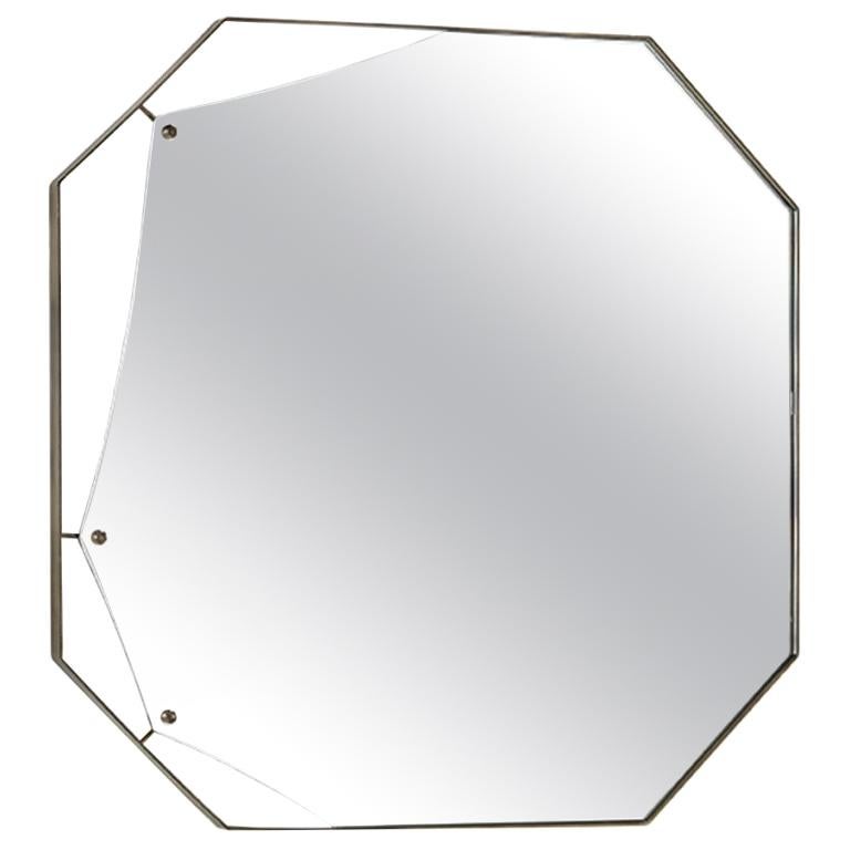 Fiam Pinch PI/90 Octagonal Mirror in Glass, by Lanzavecchia & Wai