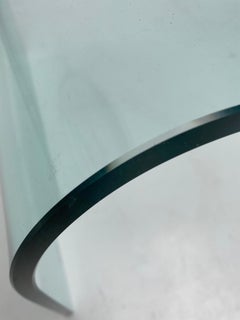 Fiam Ponte 0120 Coffee Table in Thick Curved Glass, by Angelo Cortesi Italy 1980