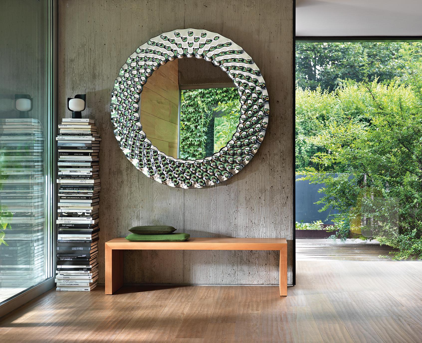 Modern Fiam Italia Pop Round Wall Mirror  by Marcel Wanders in STOCK For Sale