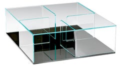 Fiam Italia Quadra QU/90N Coffee Table with Black Glass Base by Matteo Nunziati
