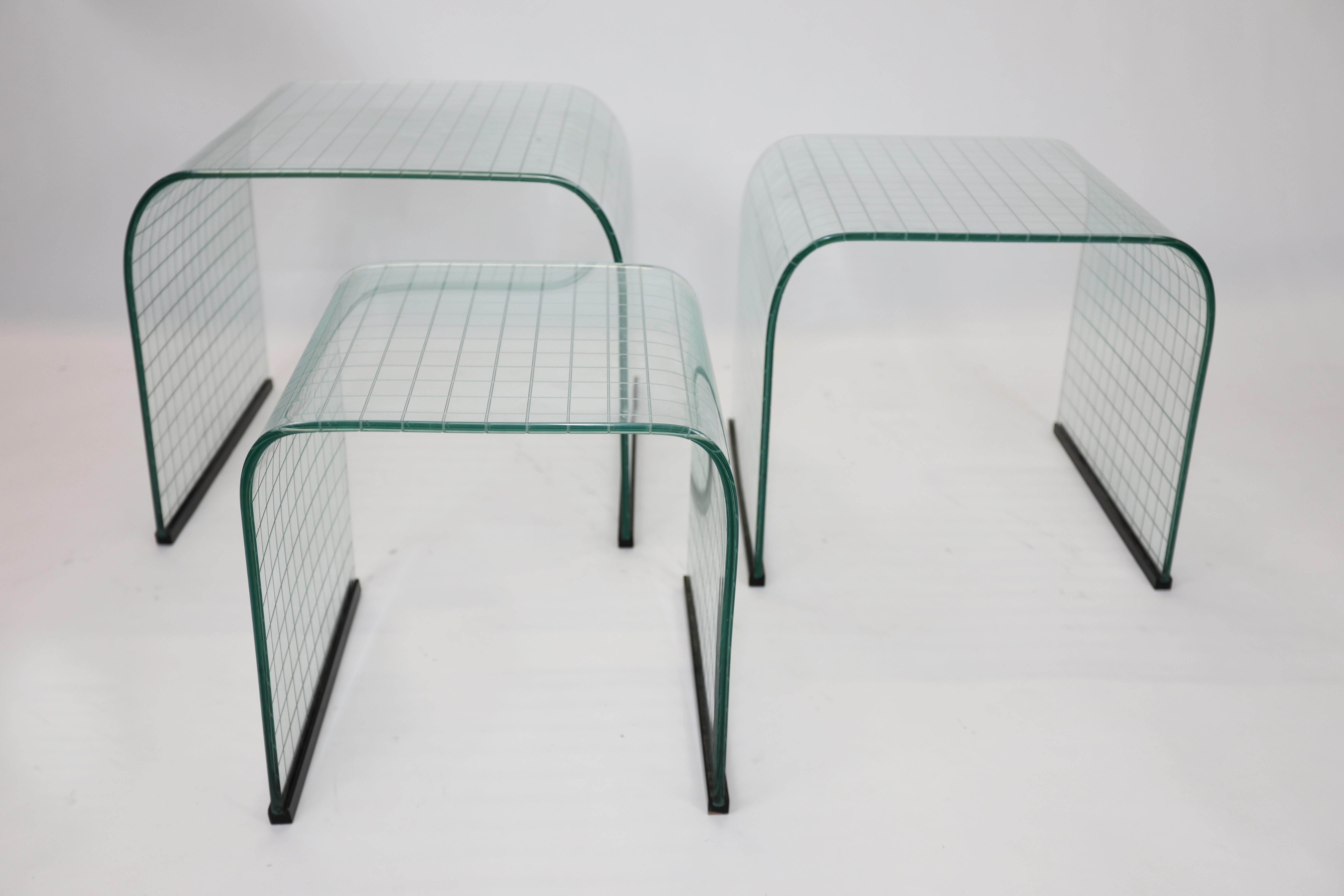 Late 20th Century Fiam Scored Nesting Tables For Sale