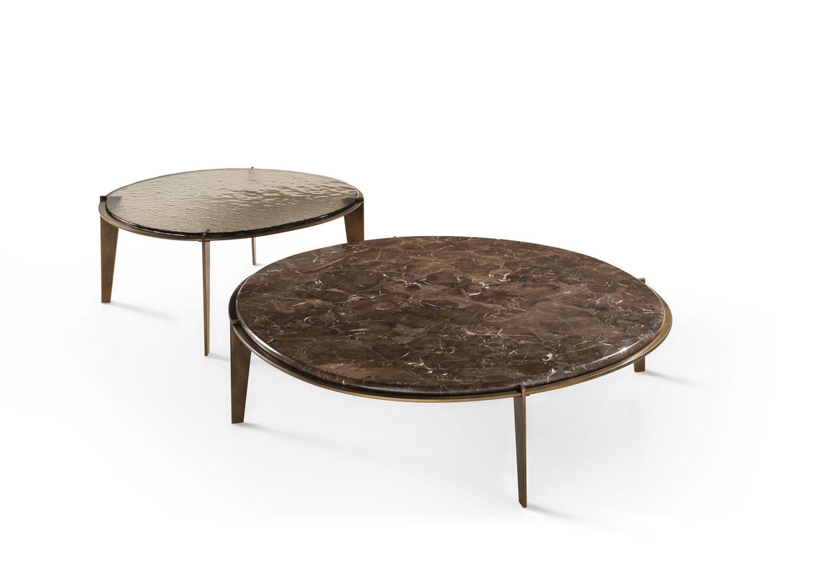 Ensemble de deux tables en verre en forme de halo de Francesca Lanzavecchia Neuf - En vente à New York, NY