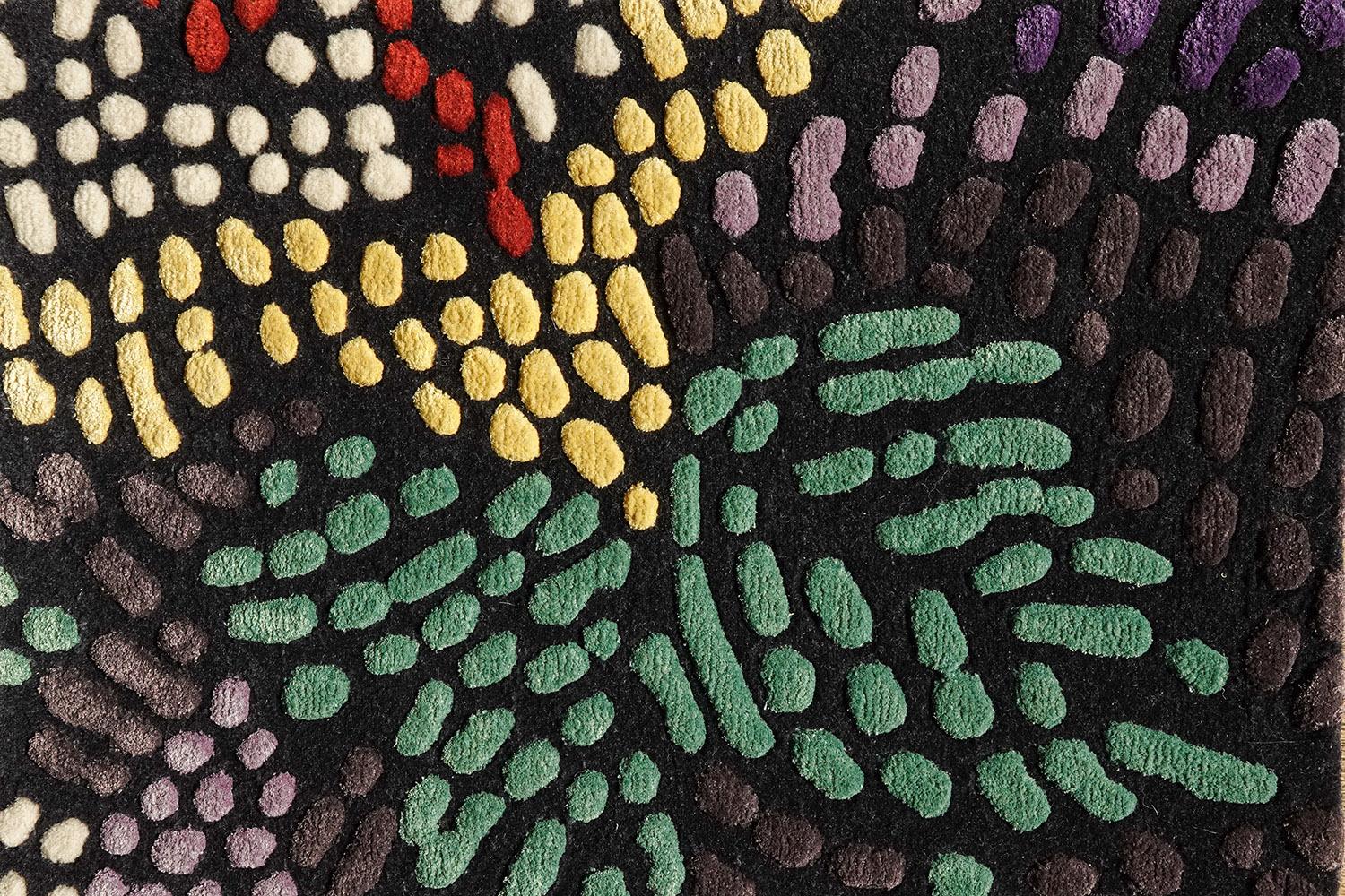 Fiametta Giardino in Primavera - Bright Contemporary Hand Knotted Wool Silk Rug In New Condition For Sale In Seattle, WA
