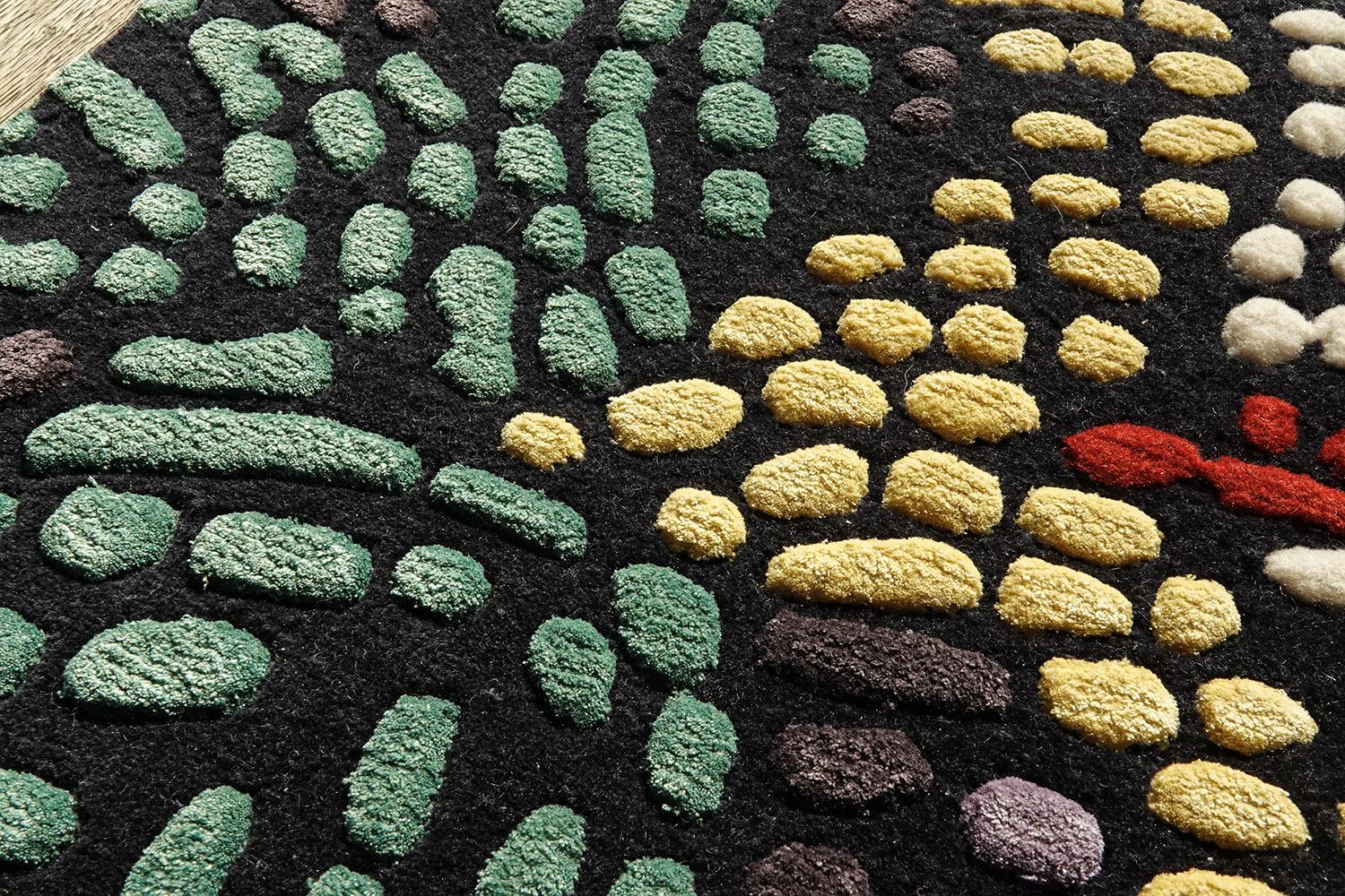 Fiametta Giardino in Primavera - Bright Contemporary Hand Knotted Wool Silk Rug For Sale 2