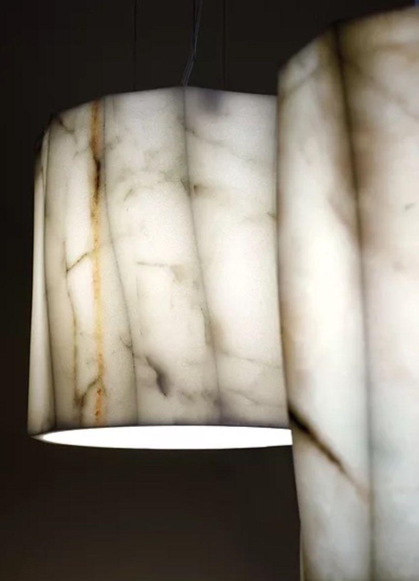 Italian Fiamma Large Marble Pendant by Marmi Serafini
