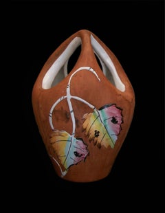 Vase en céramique « Faux Bois » de Fiamma Roma, Ferruccio Palazi, Italie, vers les années 1950