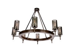 FIAMMI Single Tier Chandelier 32" - Hand-Blown Glass Shades By LUXE