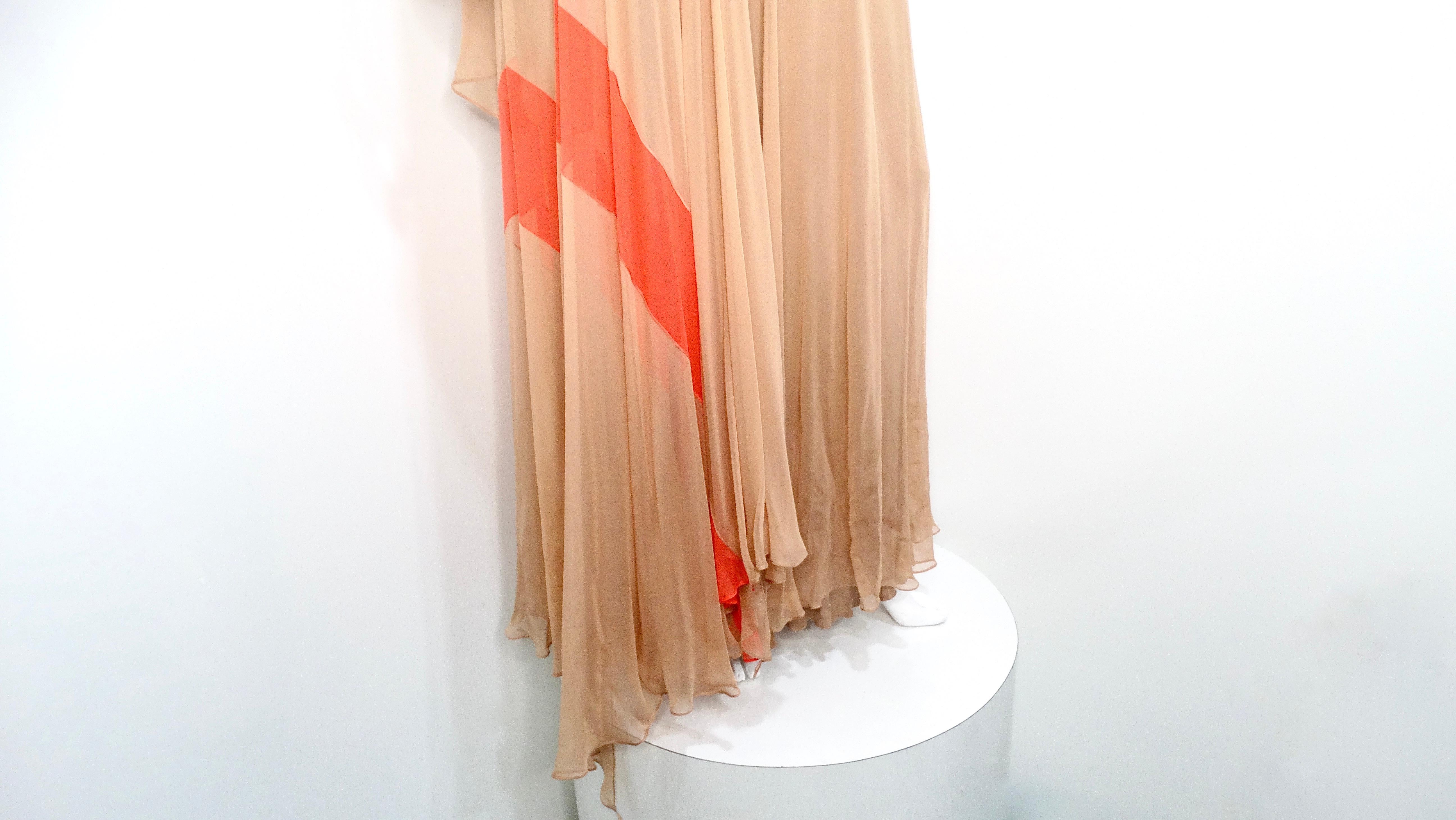 Fiandaca Couture Vintage 1960s Sheer Tan Angel Wing Dress With Slip For Sale 5