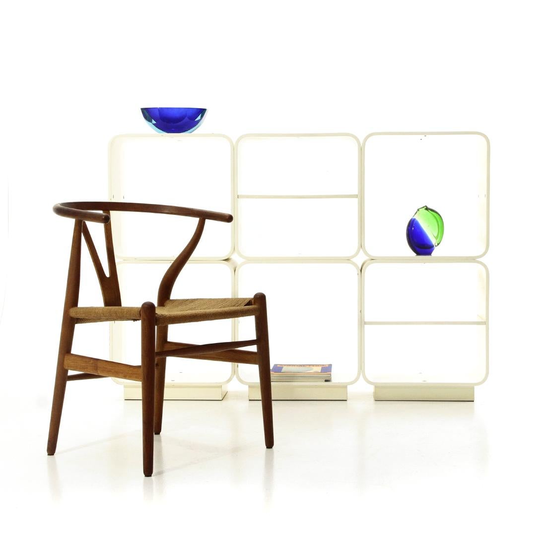 Fiarm White Lacquered Modular Bookcase, 1960s 4