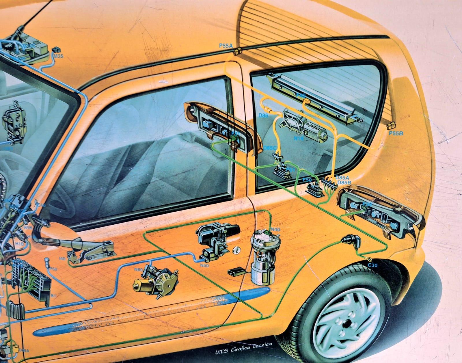 Italian Fiat Seicento Industrial Plate For Sale