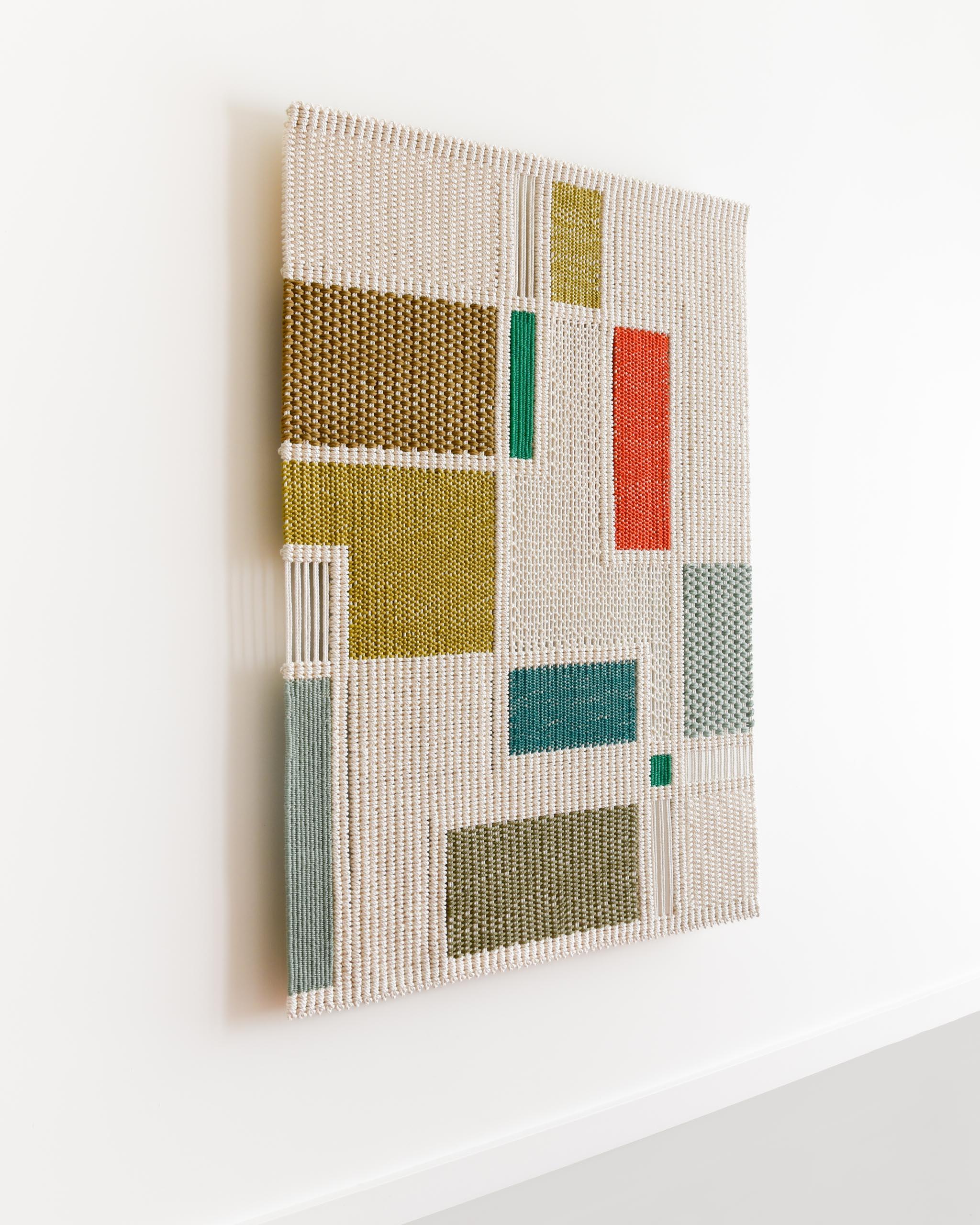 Faserkunst Wandteppich, Makramee, gewebter Wandbehang, CLAMOR COLORIS Tamar Samplonius (Organische Moderne) im Angebot
