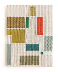 Faserkunst Wandteppich, Makramee, gewebter Wandbehang, CLAMOR COLORIS Tamar Samplonius