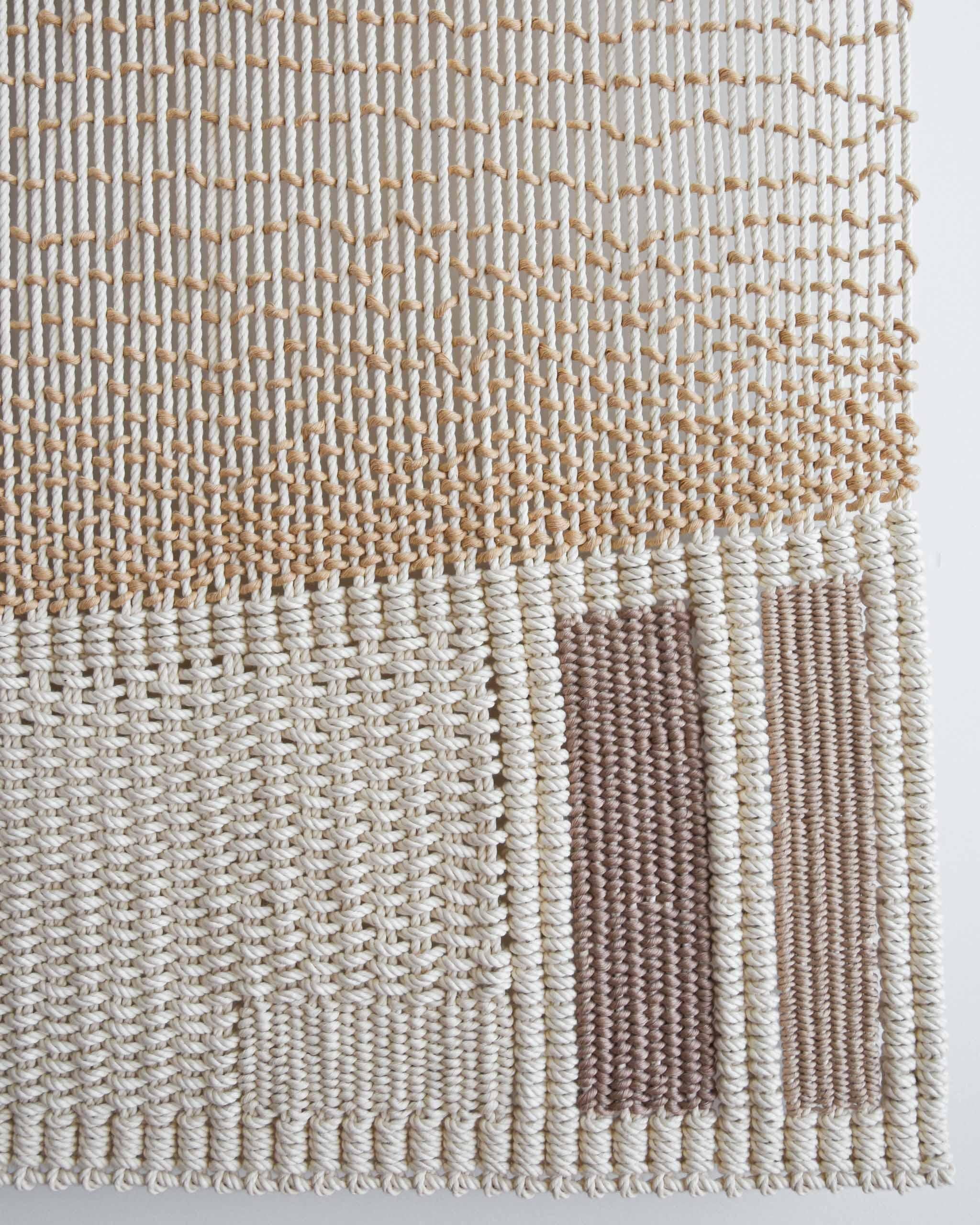 Fiber Art Tapestry, Macrame, Woven Wall Hanging, FORMAE by Tamar Samplonius For Sale 12
