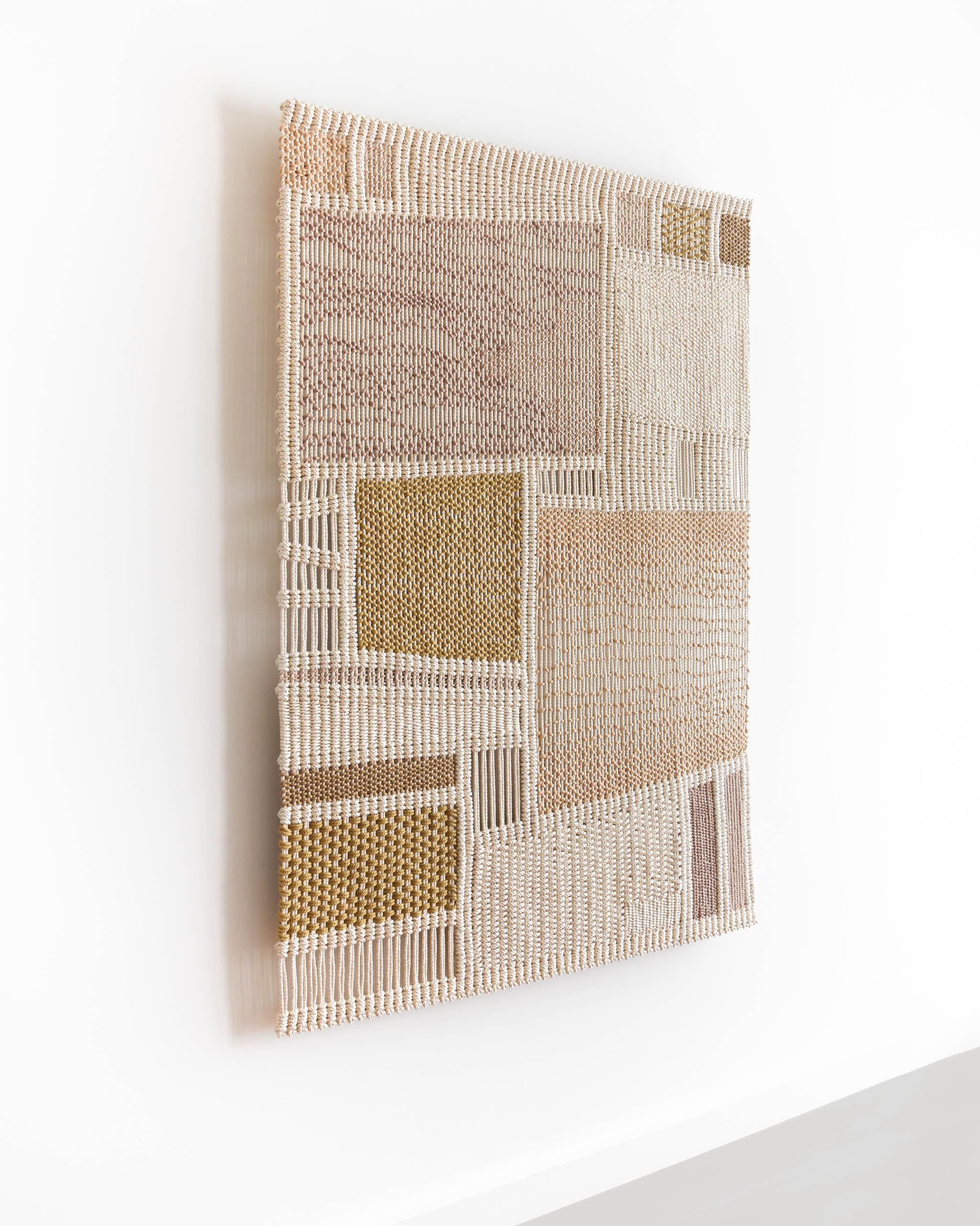 Organic Modern Fiber Art Tapestry, Macrame, Woven Wall Hanging, FORMAE by Tamar Samplonius For Sale
