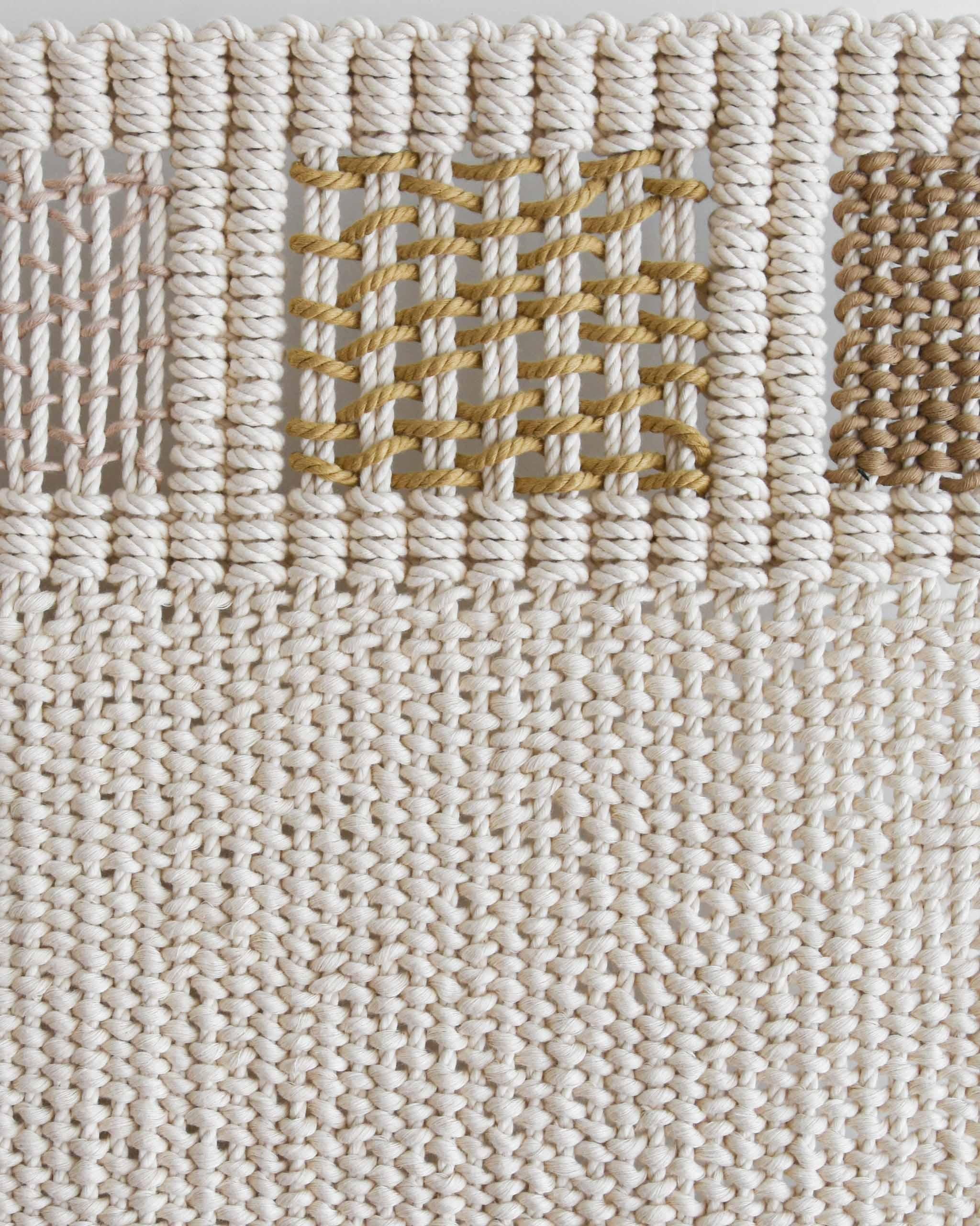 Contemporary Fiber Art Tapestry, Macrame, Woven Wall Hanging, FORMAE by Tamar Samplonius For Sale