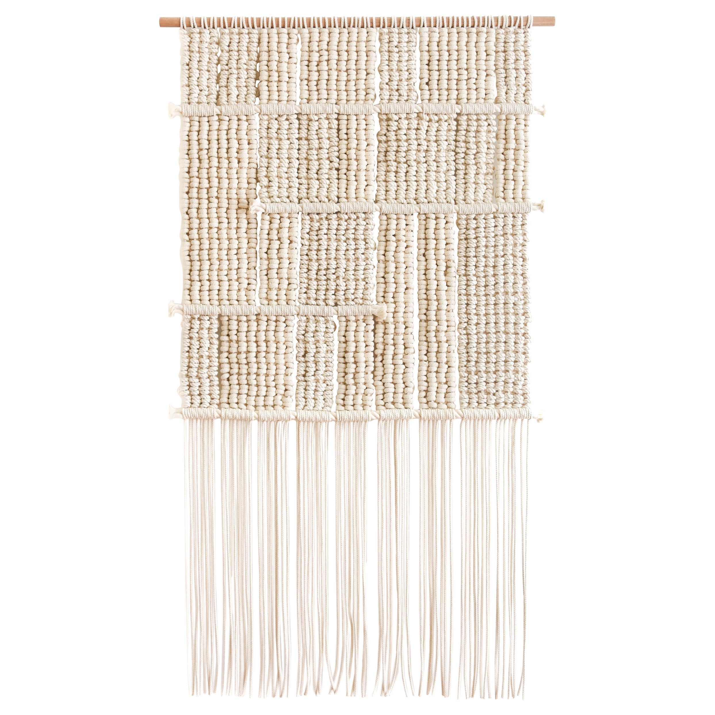 Faserkunst Wandteppich, Makramee, gewebter Wandbehang, STRUCTA Tamar Samplonius im Angebot