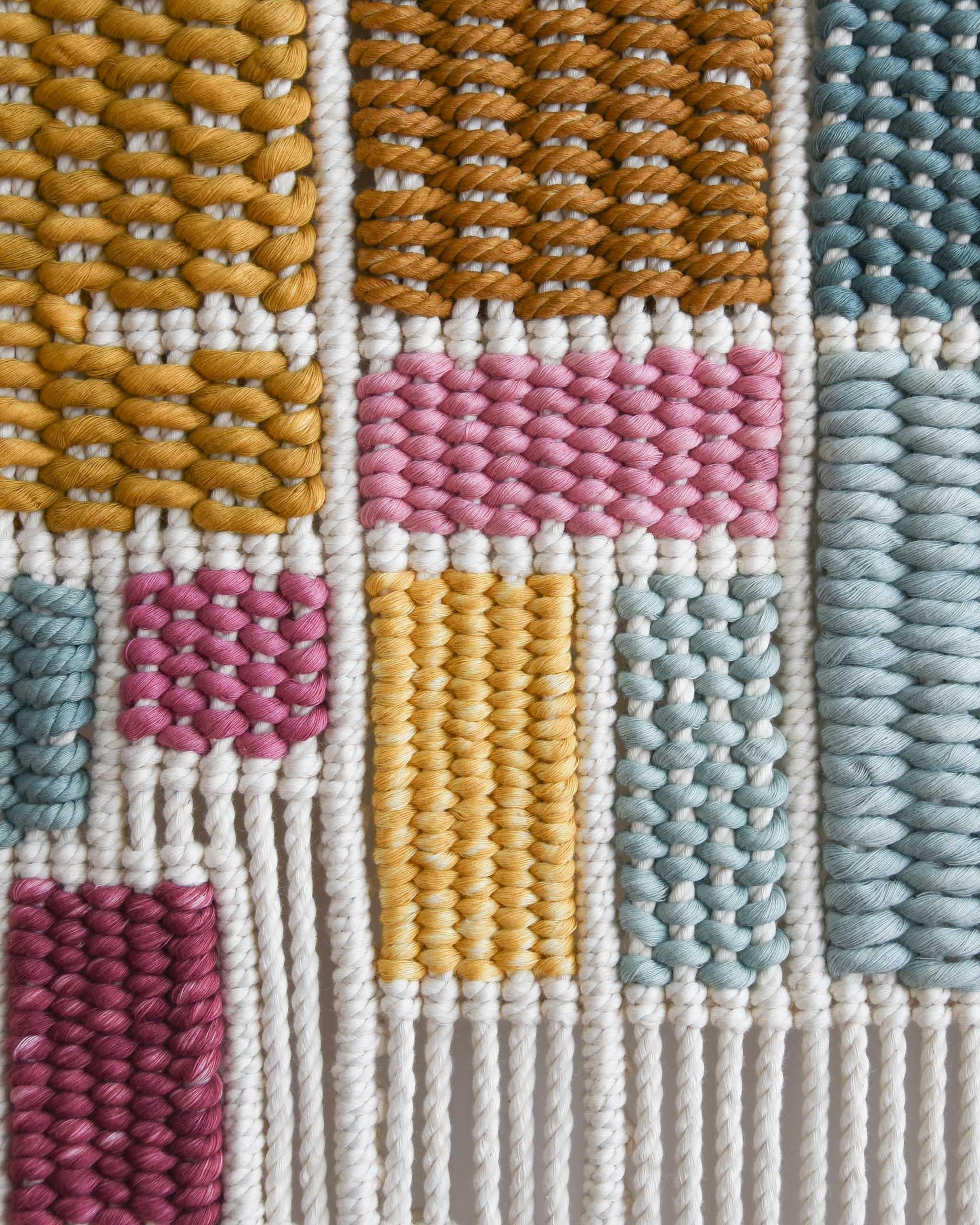 Fiber Art Tapestry, Macrame, Woven Wall Hanging, TABULA COLORUM Tamar Samplonius 8