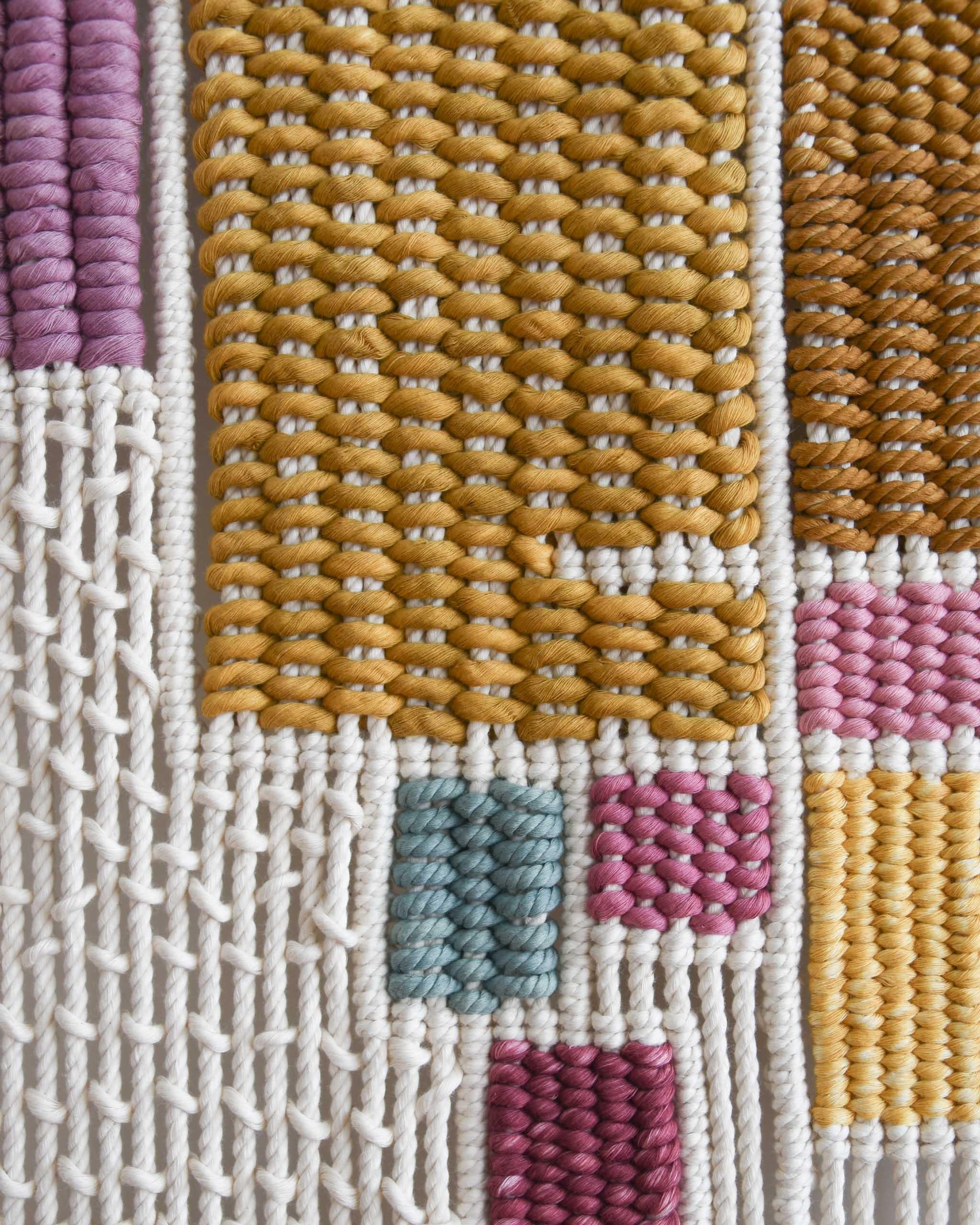 Fiber Art Tapestry, Macrame, Woven Wall Hanging, TABULA COLORUM Tamar Samplonius 9