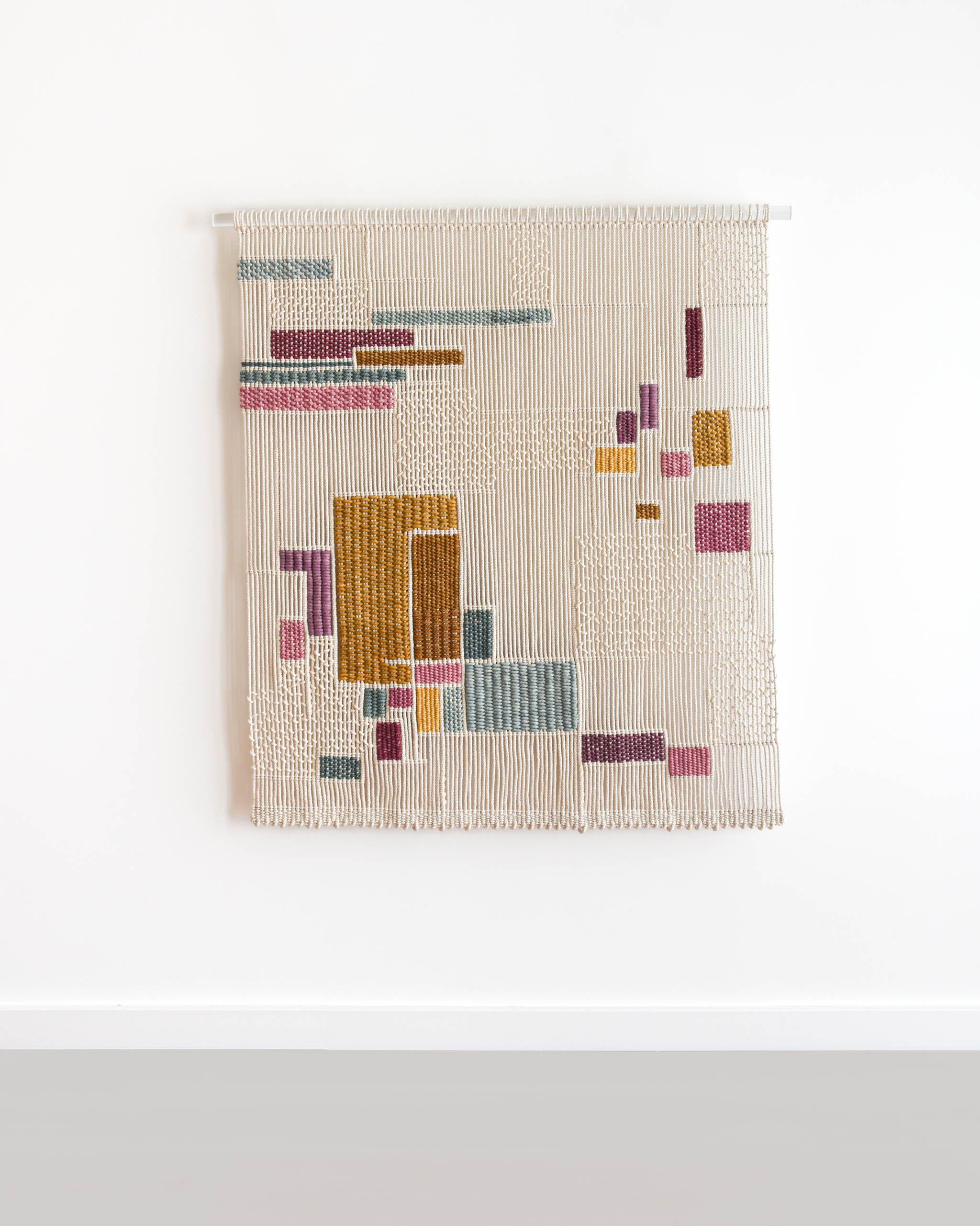 Modern Fiber Art Tapestry, Macrame, Woven Wall Hanging, TABULA COLORUM Tamar Samplonius