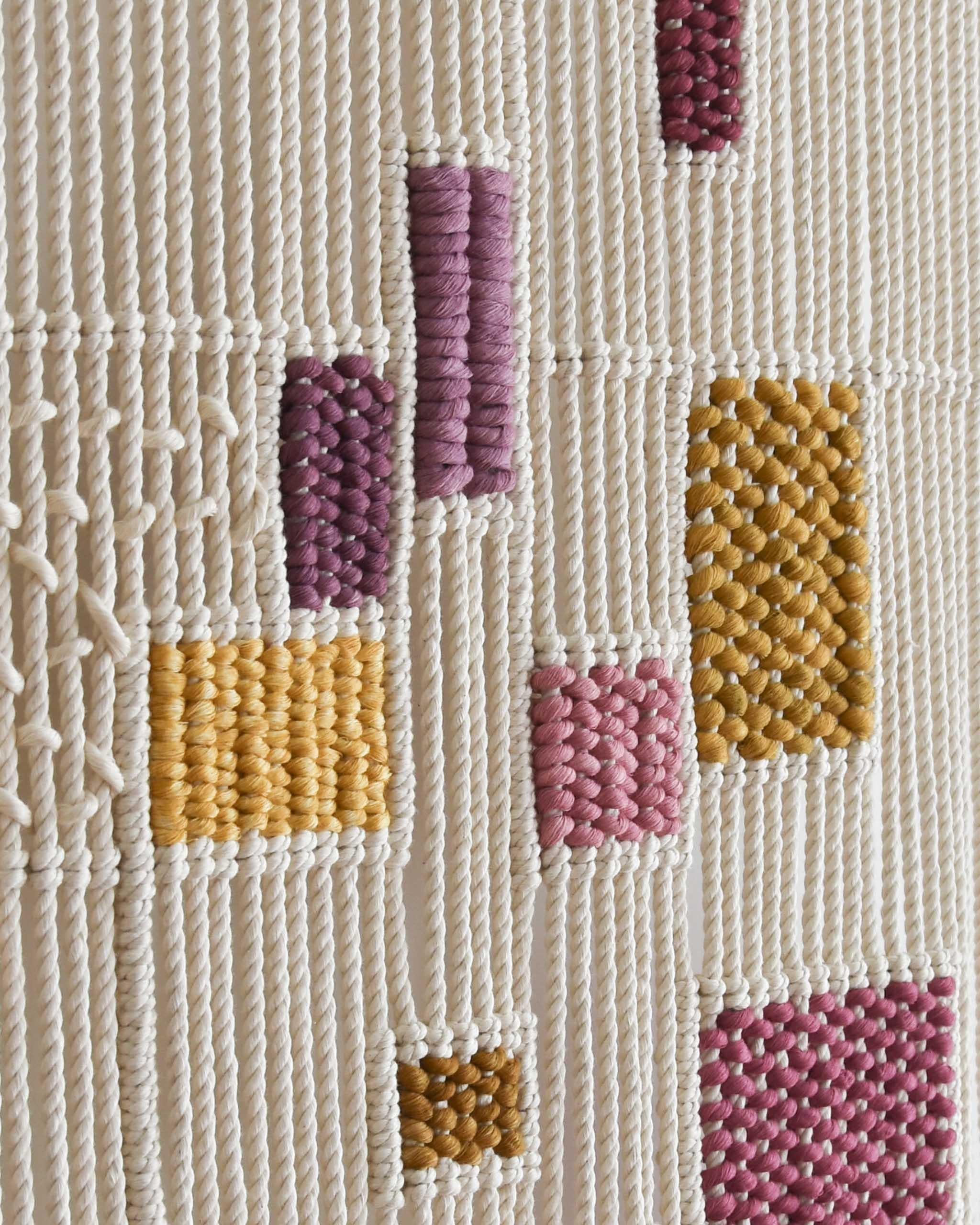 Dutch Fiber Art Tapestry, Macrame, Woven Wall Hanging, TABULA COLORUM Tamar Samplonius