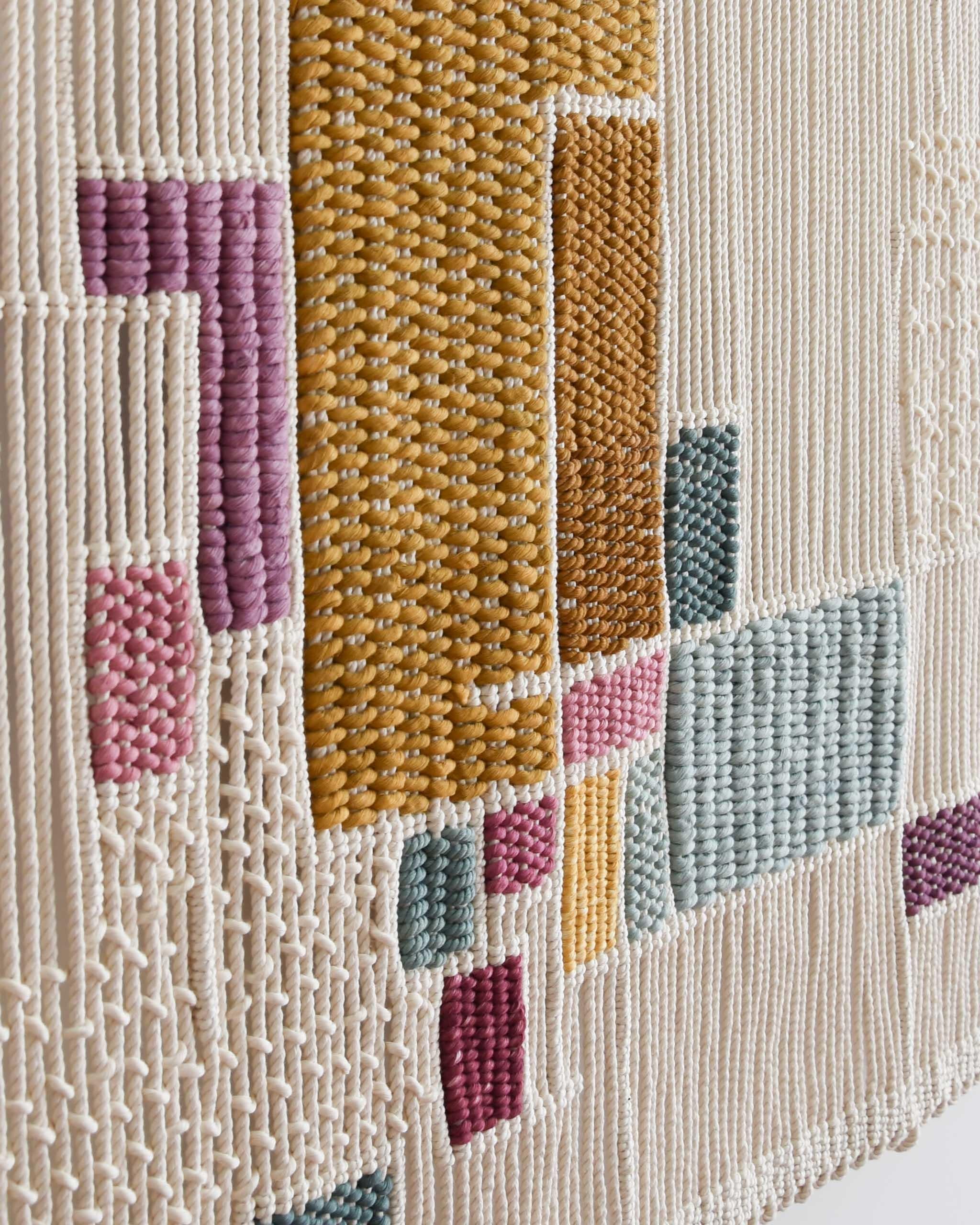 Fiber Art Tapestry, Macrame, Woven Wall Hanging, TABULA COLORUM Tamar Samplonius In New Condition In WARMENHUIZEN, NL