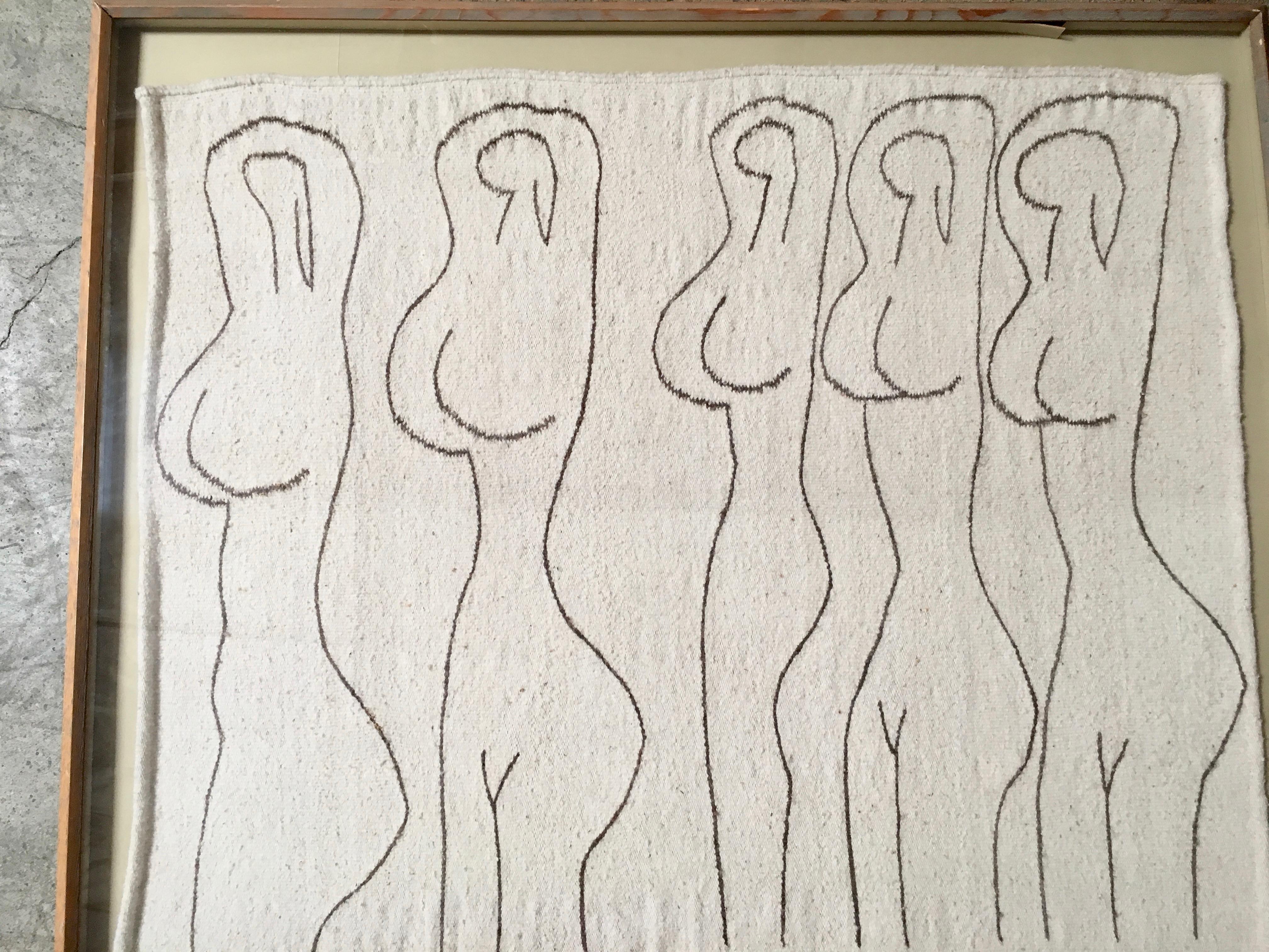 Fiber Art Weaving, Nude Dancers 4