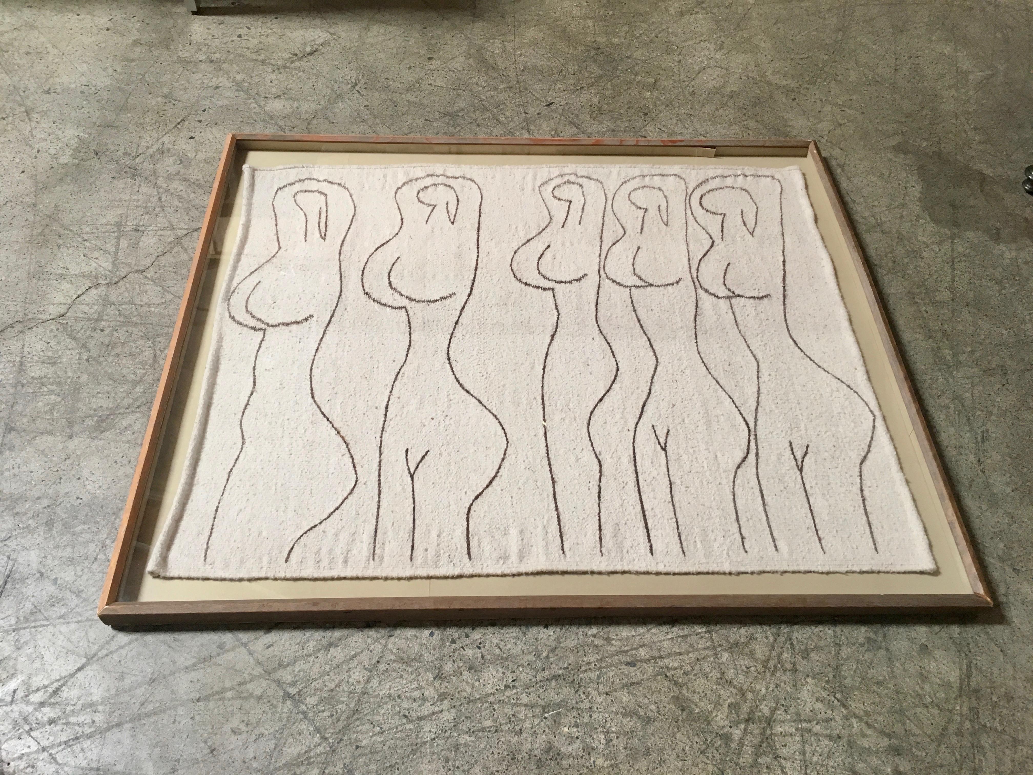 Fiber Art Weaving, Nude Dancers 5