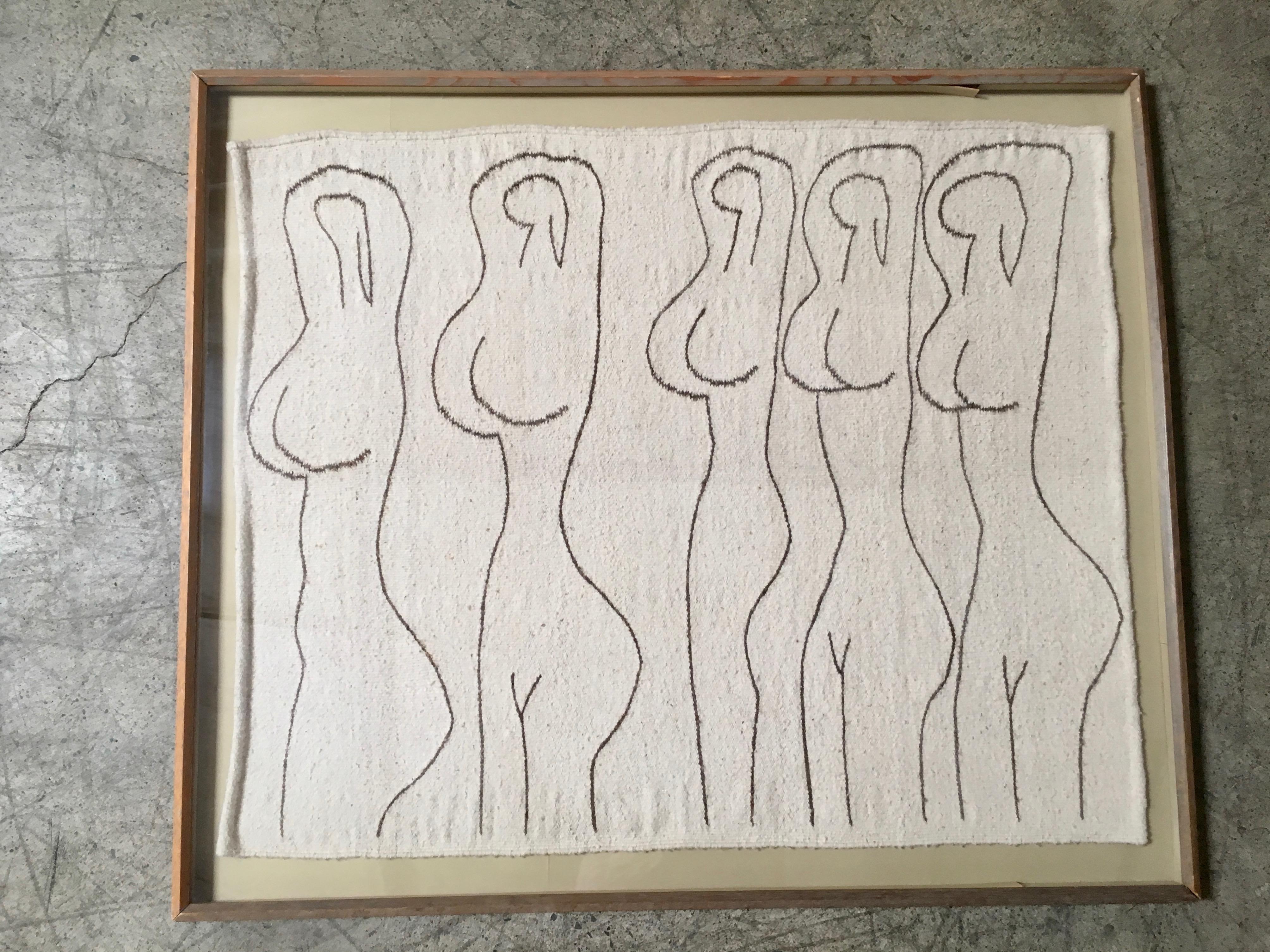 Fiber Art Weaving, Nude Dancers 6