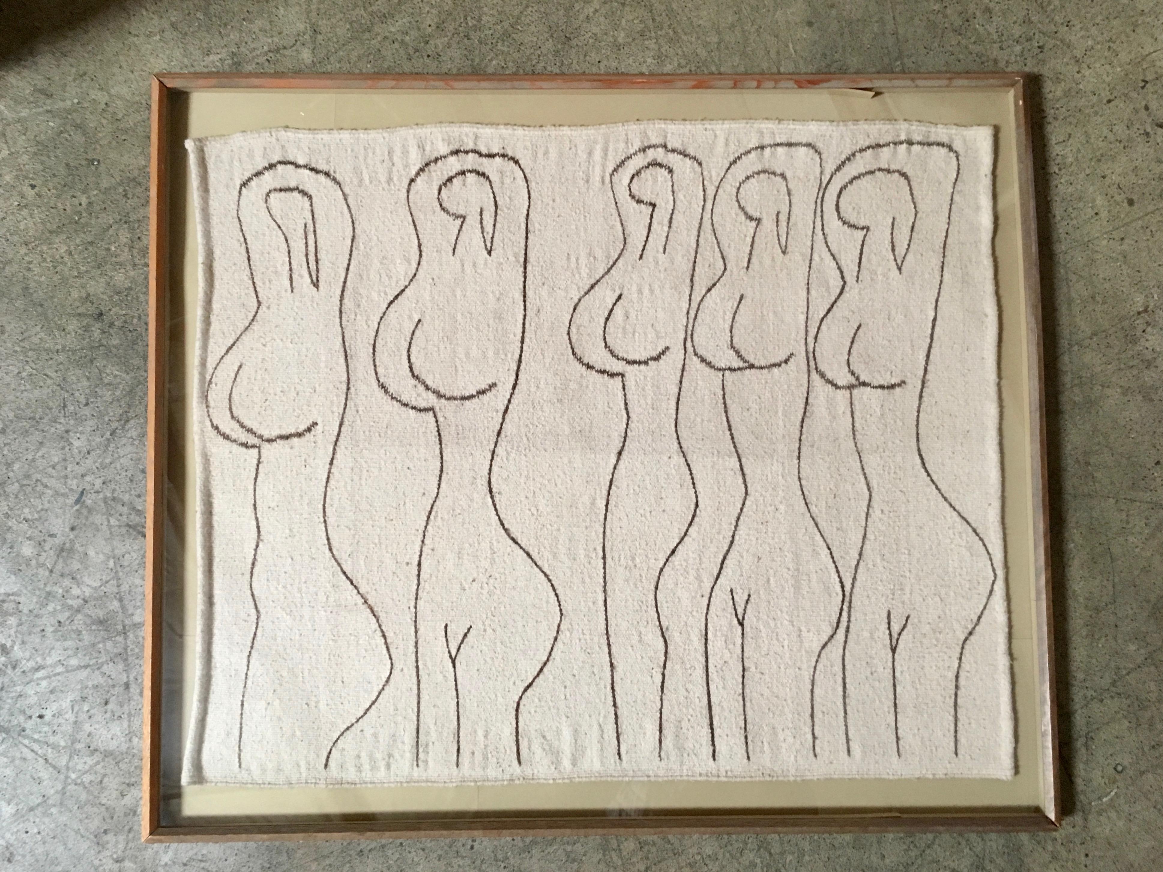 Fiber Art Weaving, Nude Dancers 7