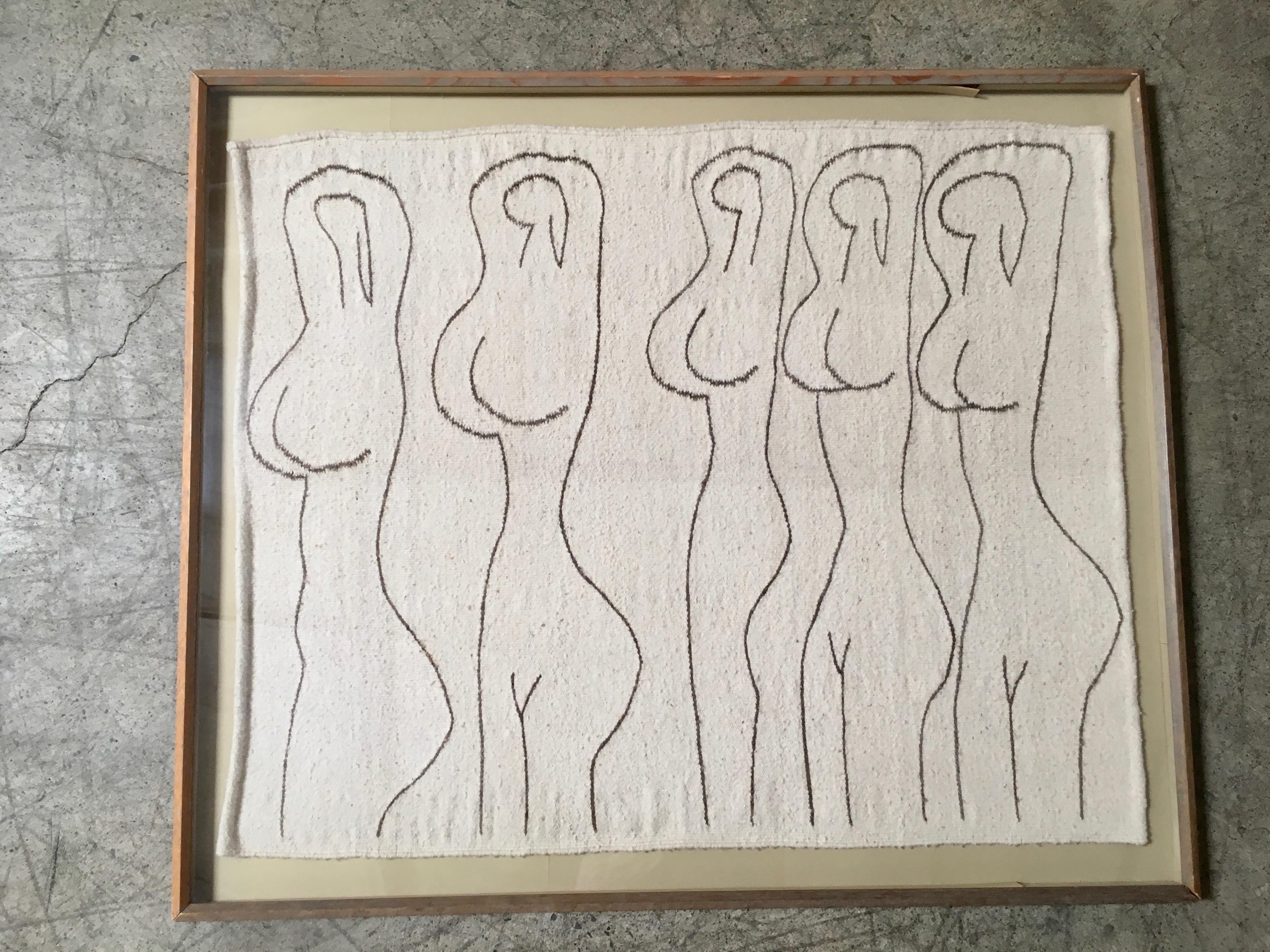 Fiber Art Weaving, Nude Dancers 2