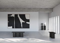 Fiber Concrete Bench in Coffee Finish Contemporary Brutalist Design