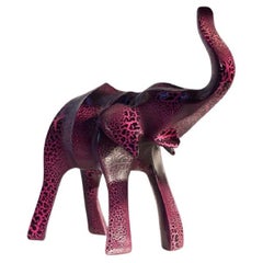 Skulptur „ Saluting Elephant“ aus Craquelé-Glasfaser von Kunaal Kyhaan