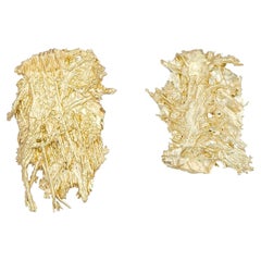 Fiber Textured Earrings in 18K Yellow Gold