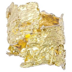 Bague texturée fibres en or jaune 18 carats