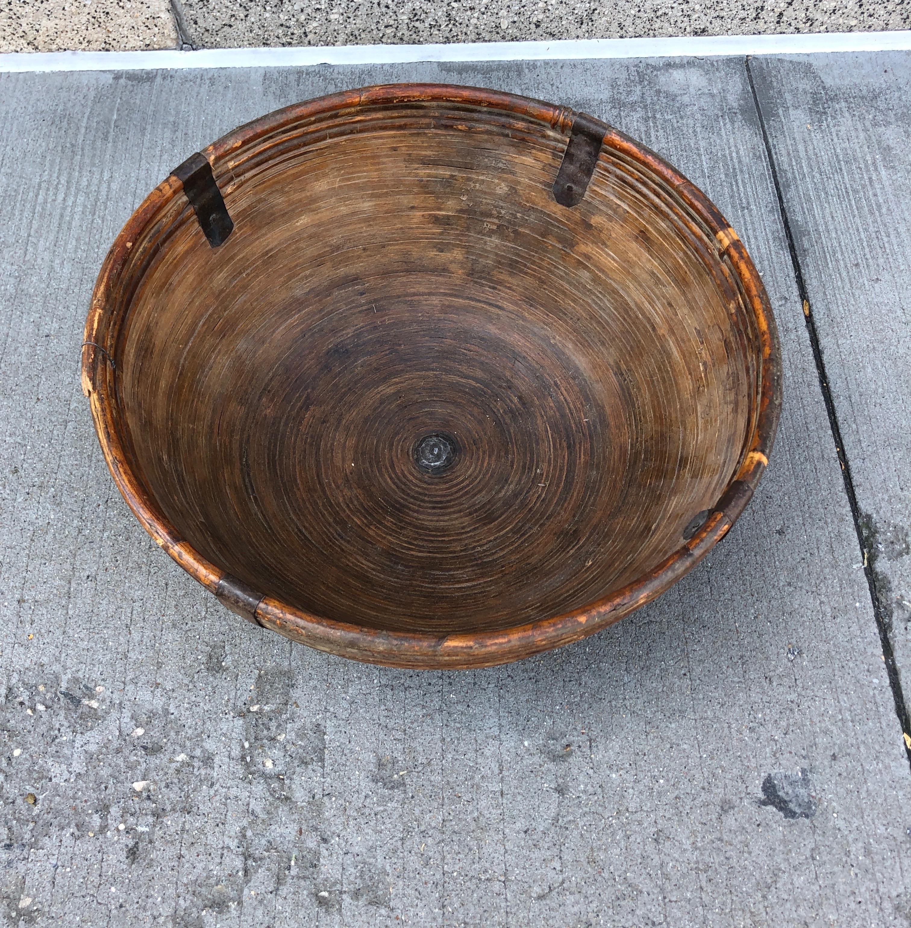 Fiber/Wood Bowl with Metal Supports 7