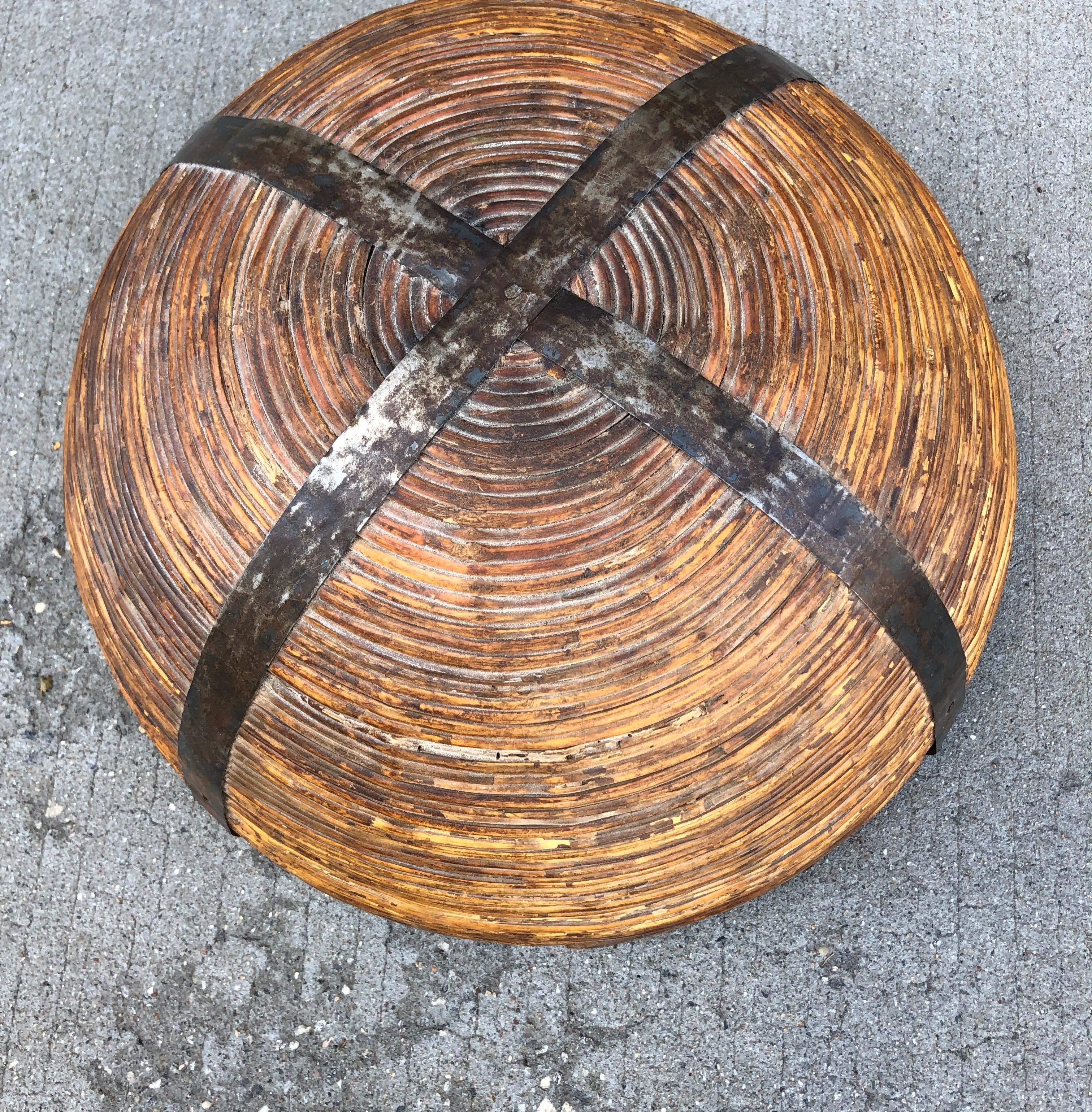Fiber/Wood Bowl with Metal Supports 10