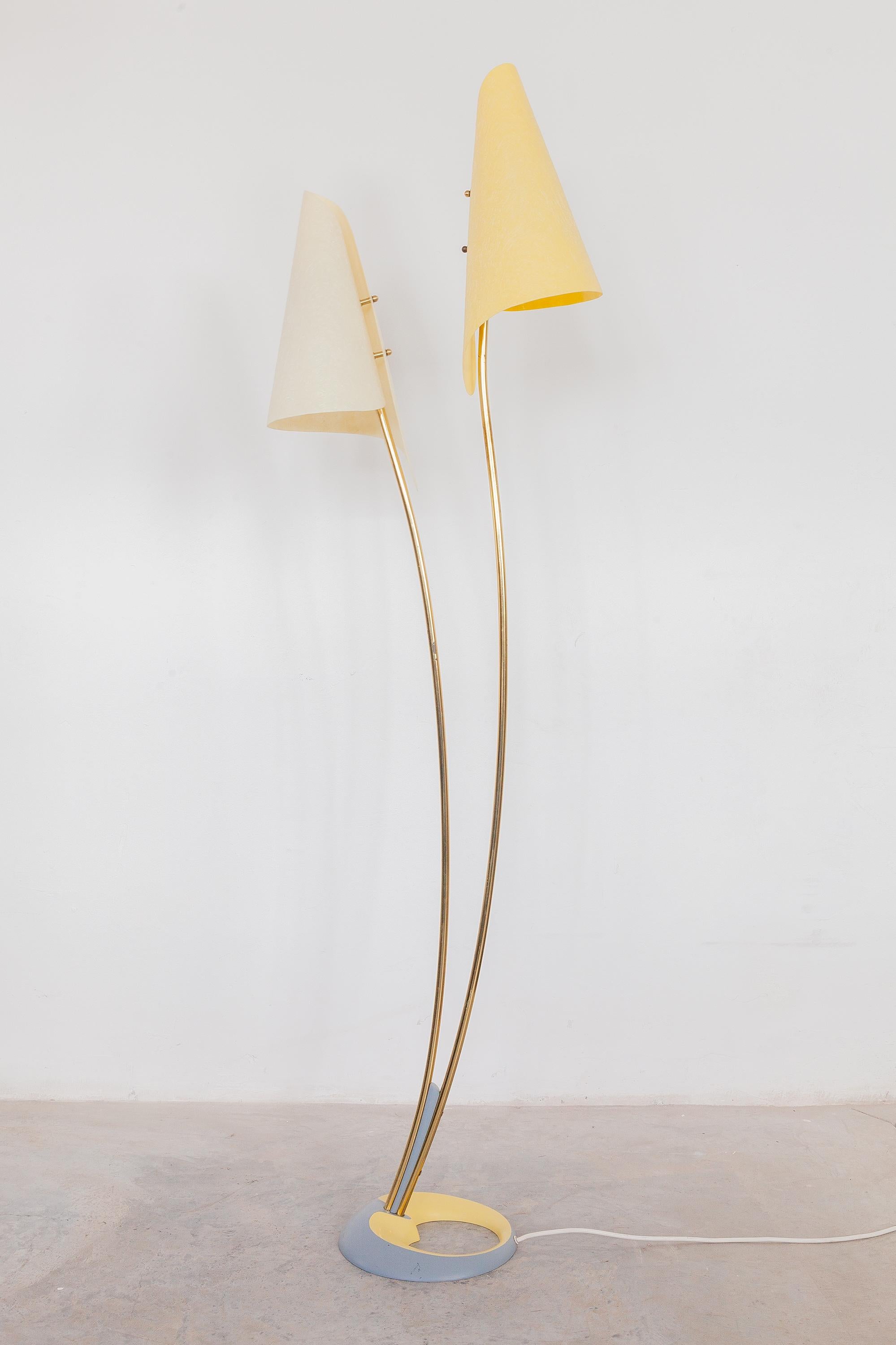 Mid-Century Modern Fiberglass 1950s Two Shade Floorlamp