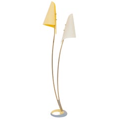 Fiberglass 1950s Two Shade Floorlamp