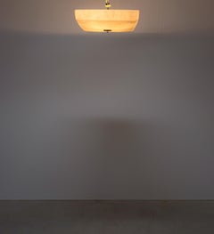 Fiberglass and Brass Flush Mount Yellow, circa 1960