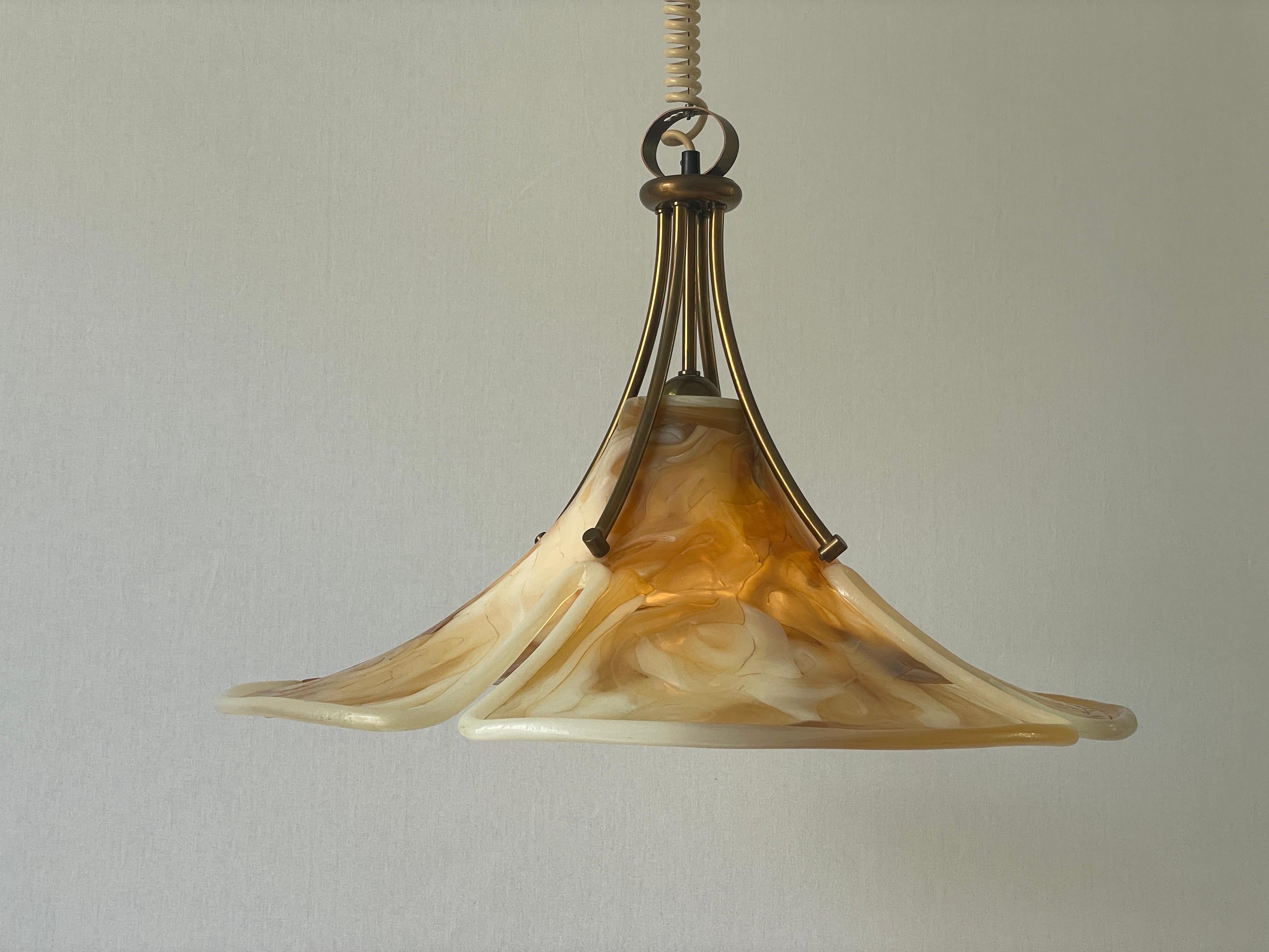 Fiberglass and Brass Large Pendant Lamp by Cosack, 1960s, Germany For Sale 6