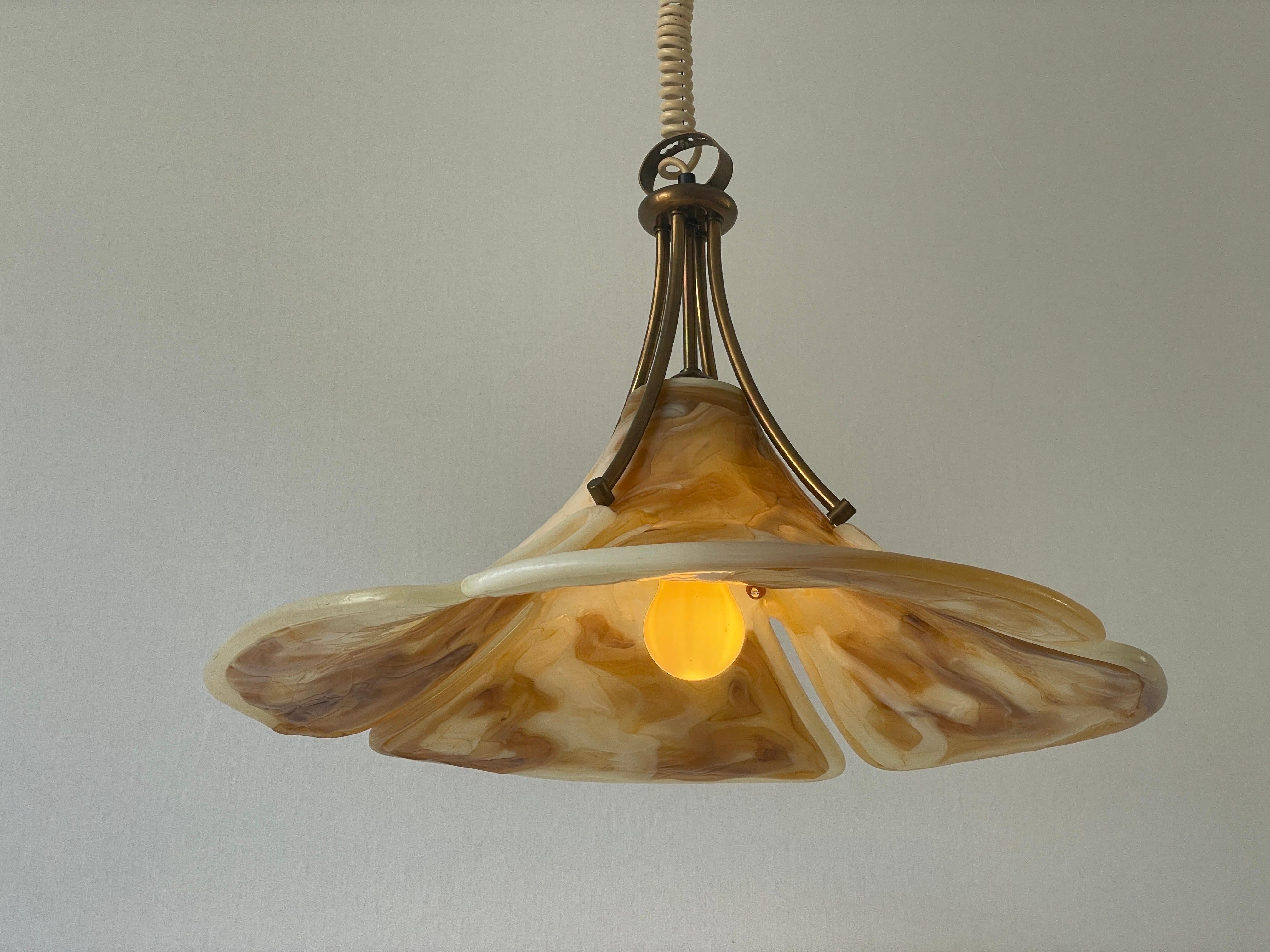 Fiberglass and Brass Large Pendant Lamp by Cosack, 1960s, Germany For Sale 7