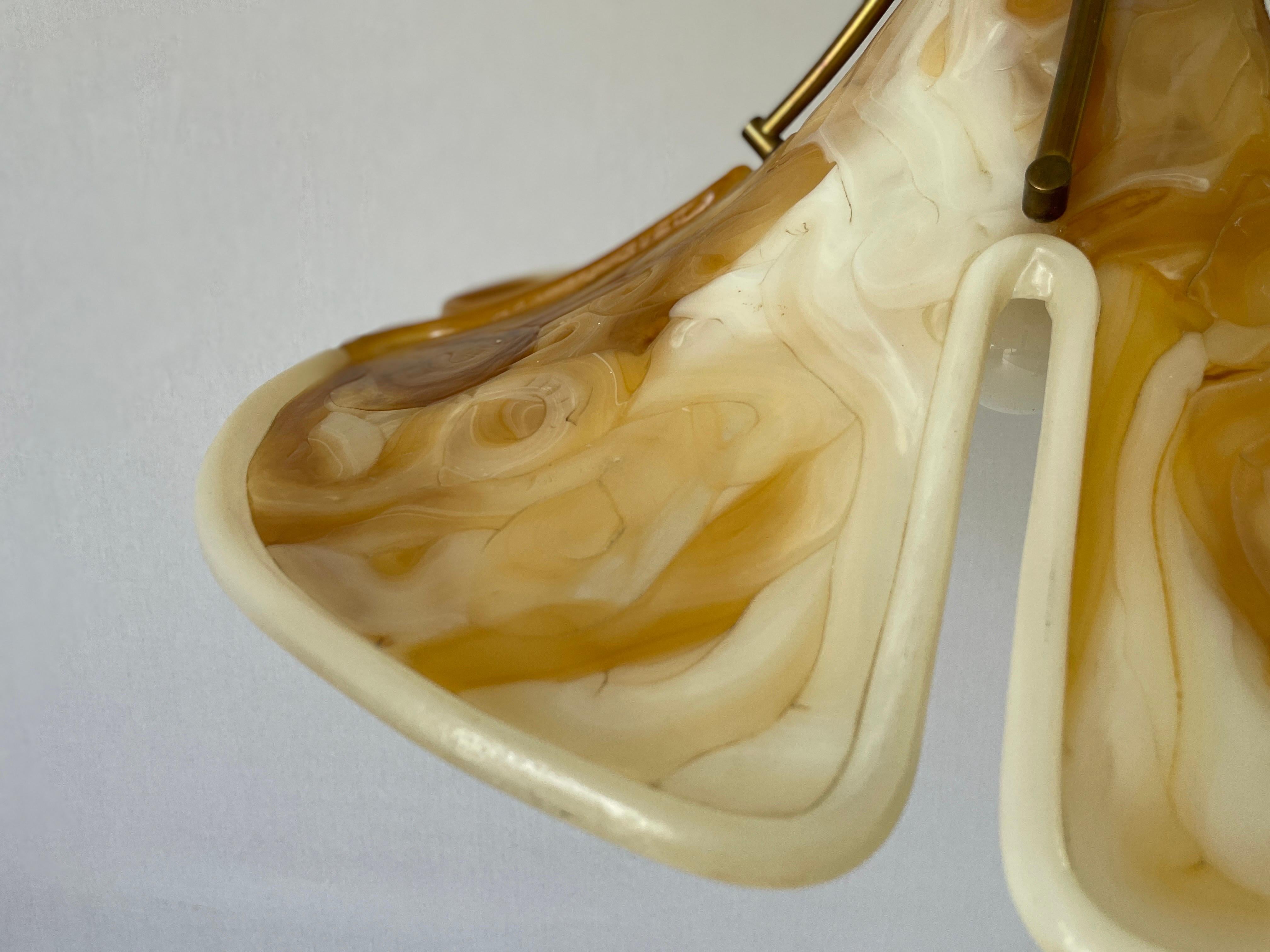 Fiberglass and Brass Large Pendant Lamp by Cosack, 1960s, Germany For Sale 8